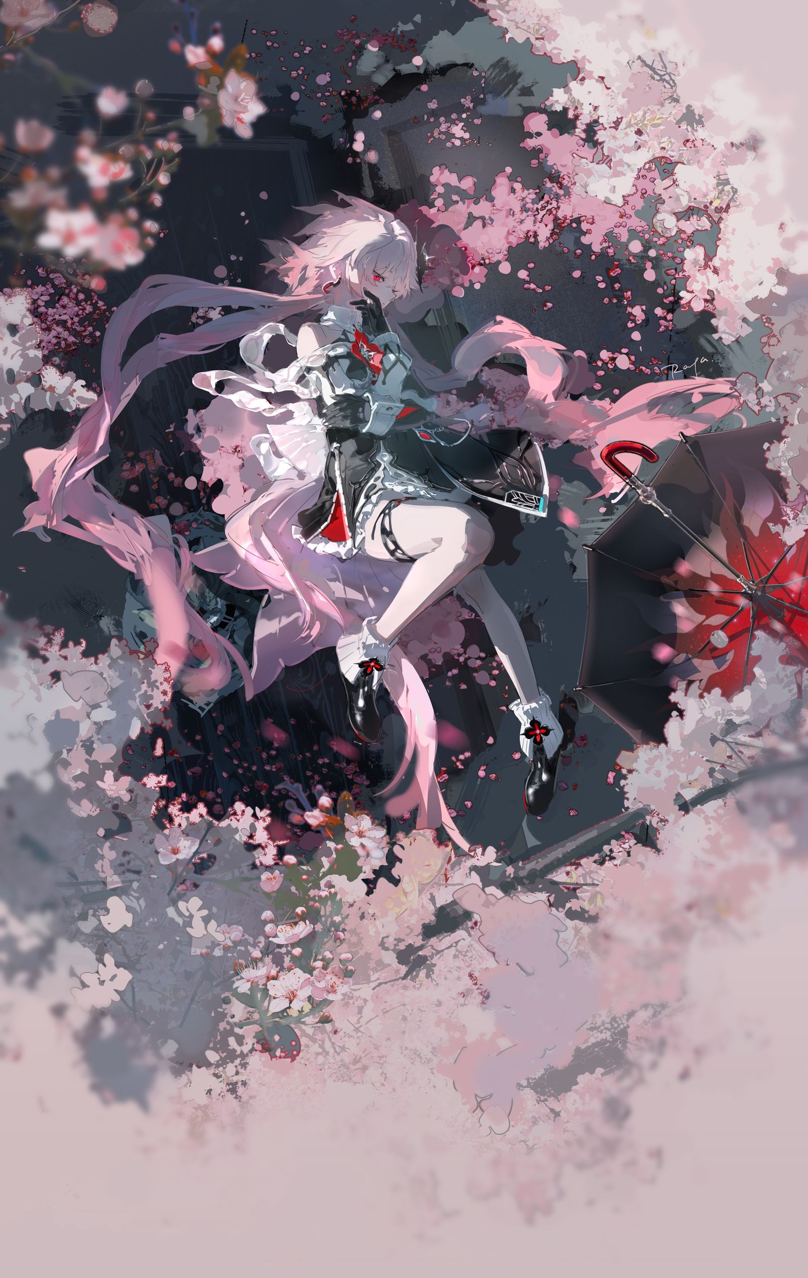 长夜月门插画图片壁纸