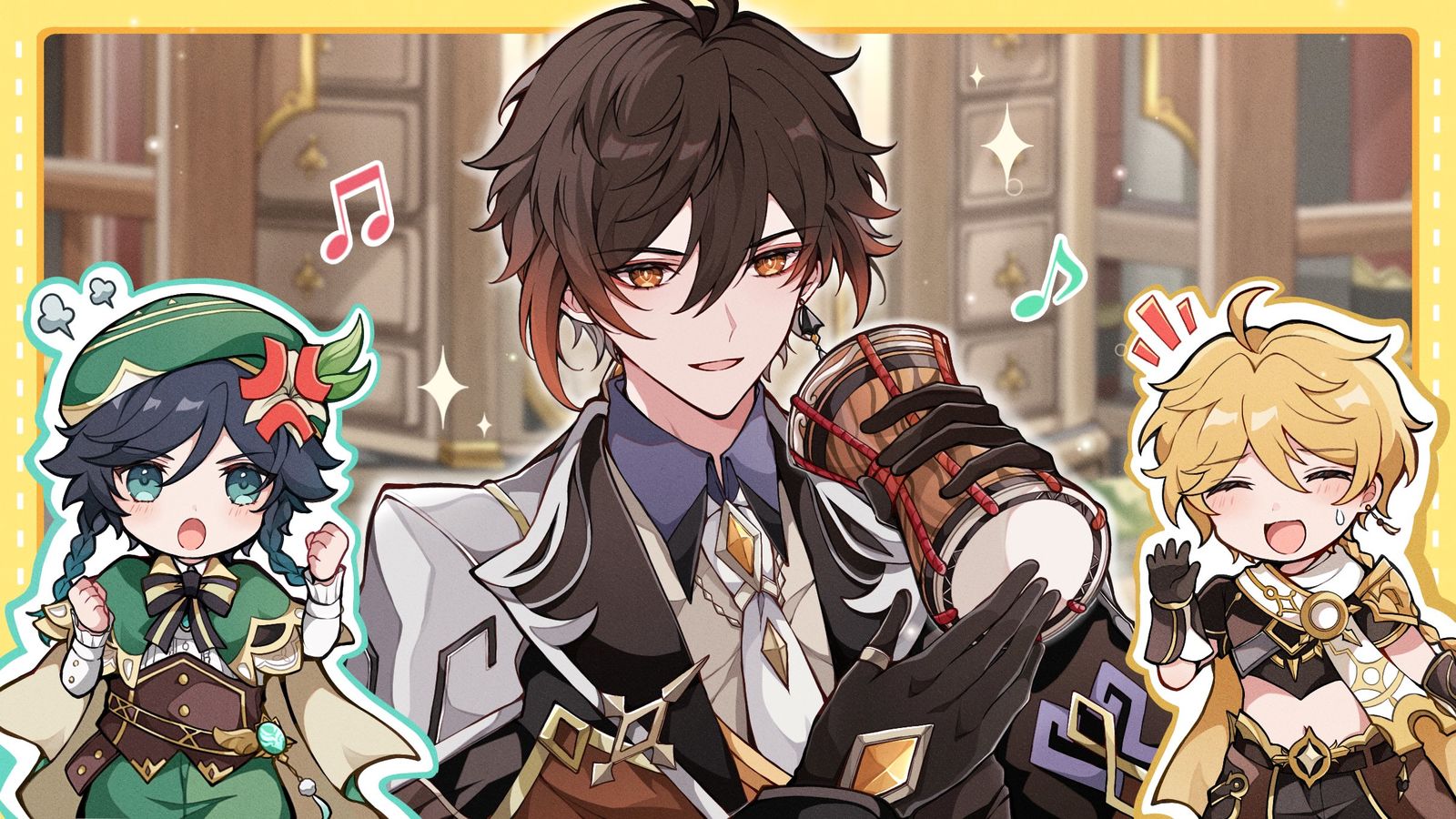 太鼓で応援する鍾離先生…！？