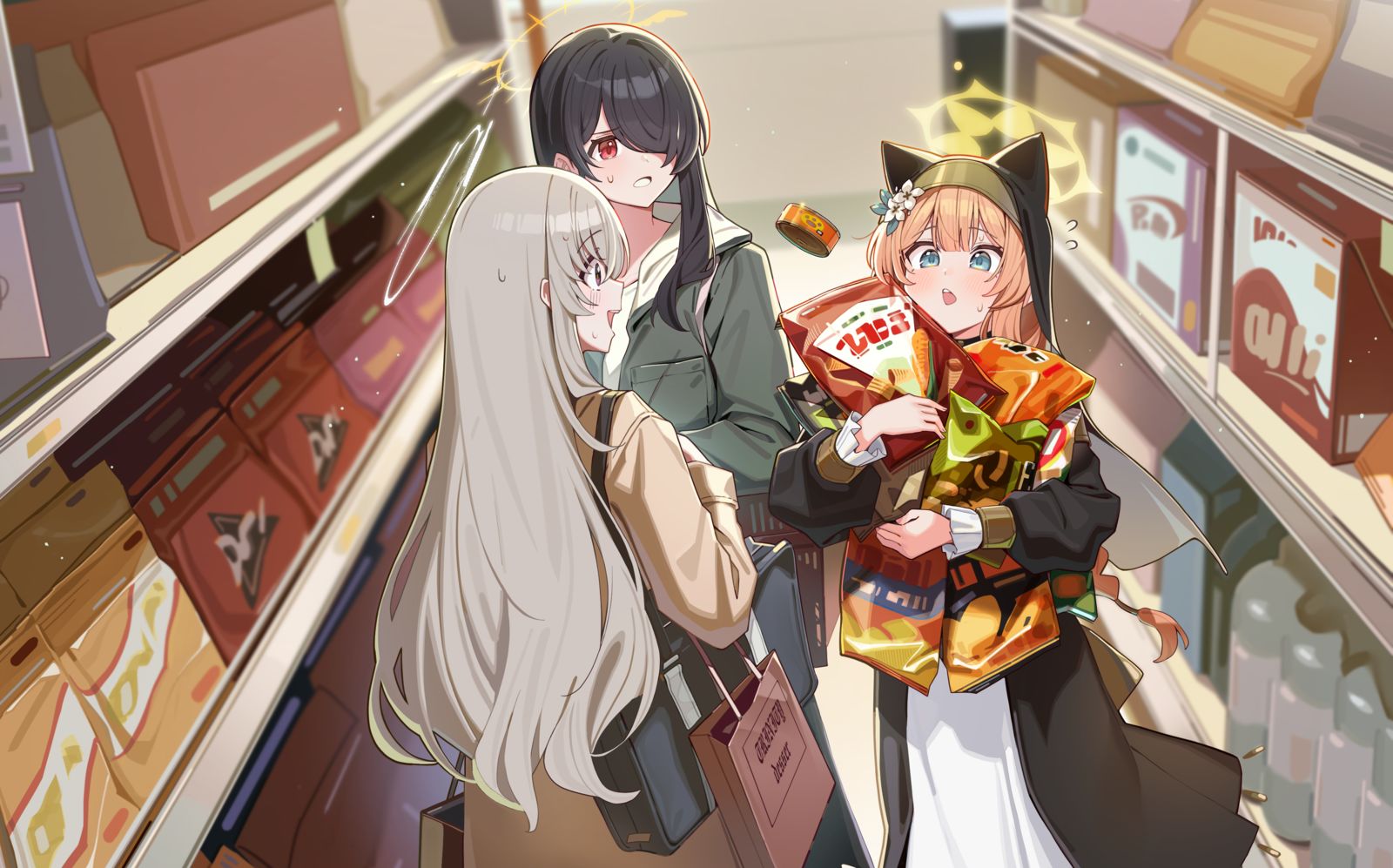 grocery shopping 插画图片壁纸