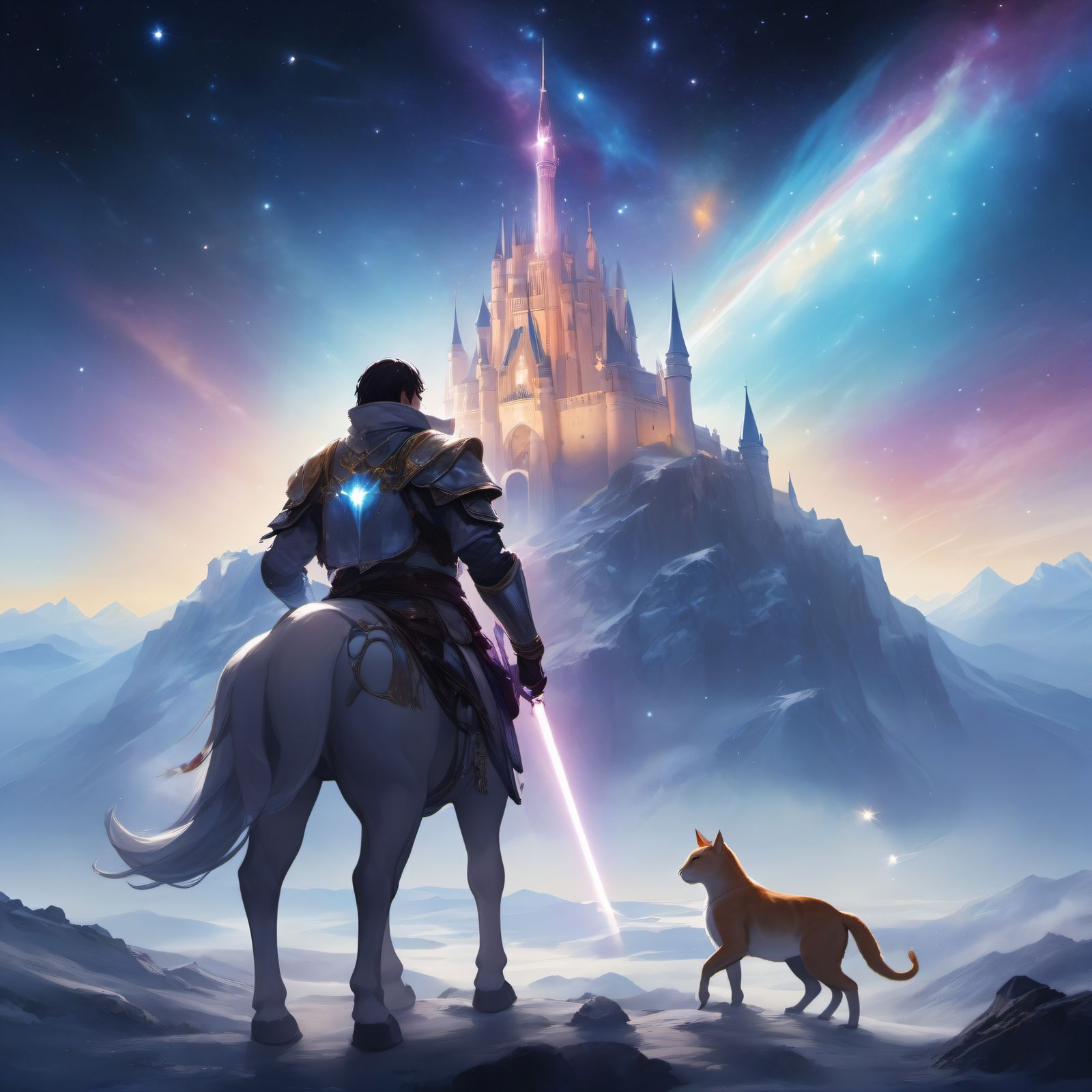 騎士背後插画图片壁纸