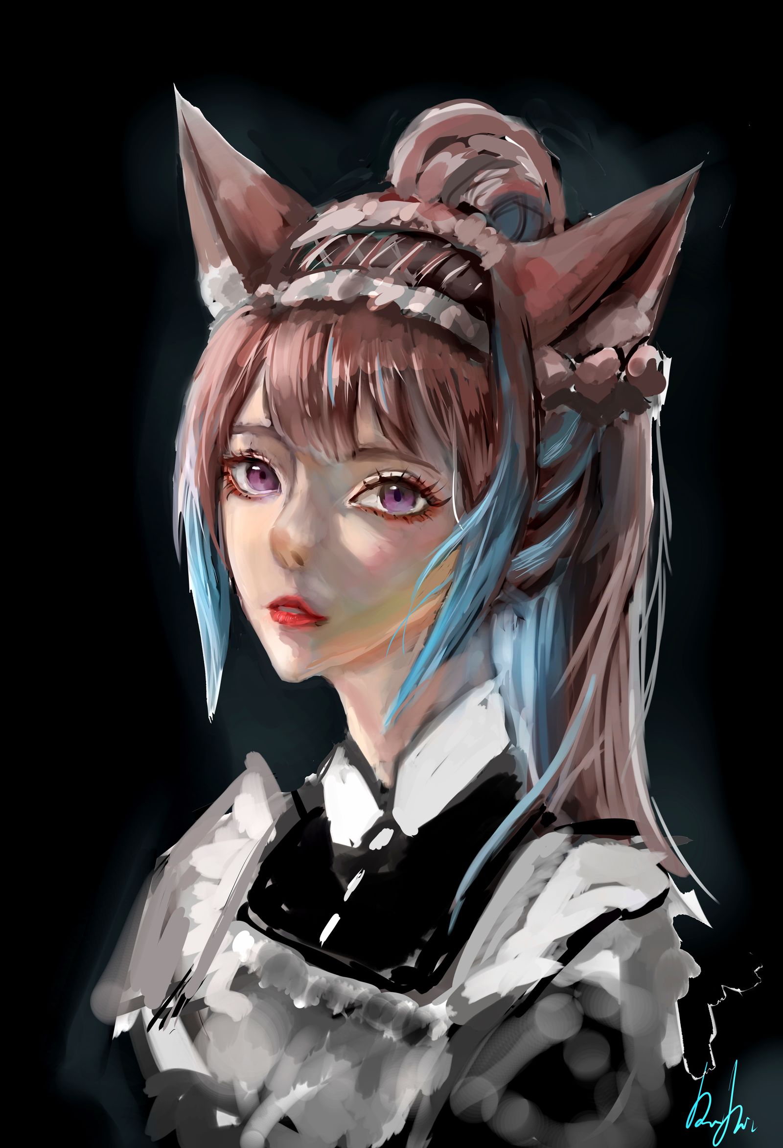 练习猫耳女仆头像同人高清图