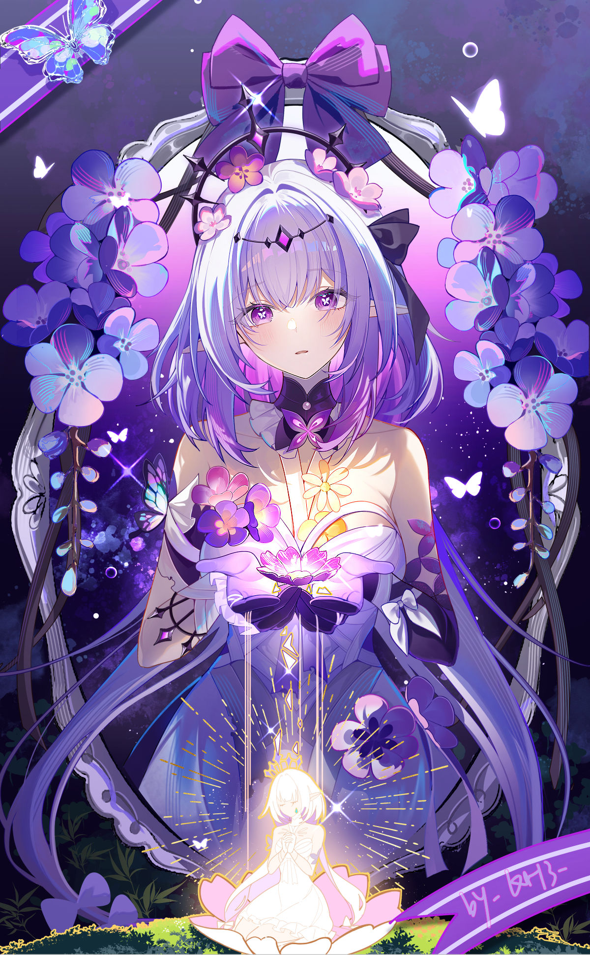 少女的祈祷插画图片壁纸