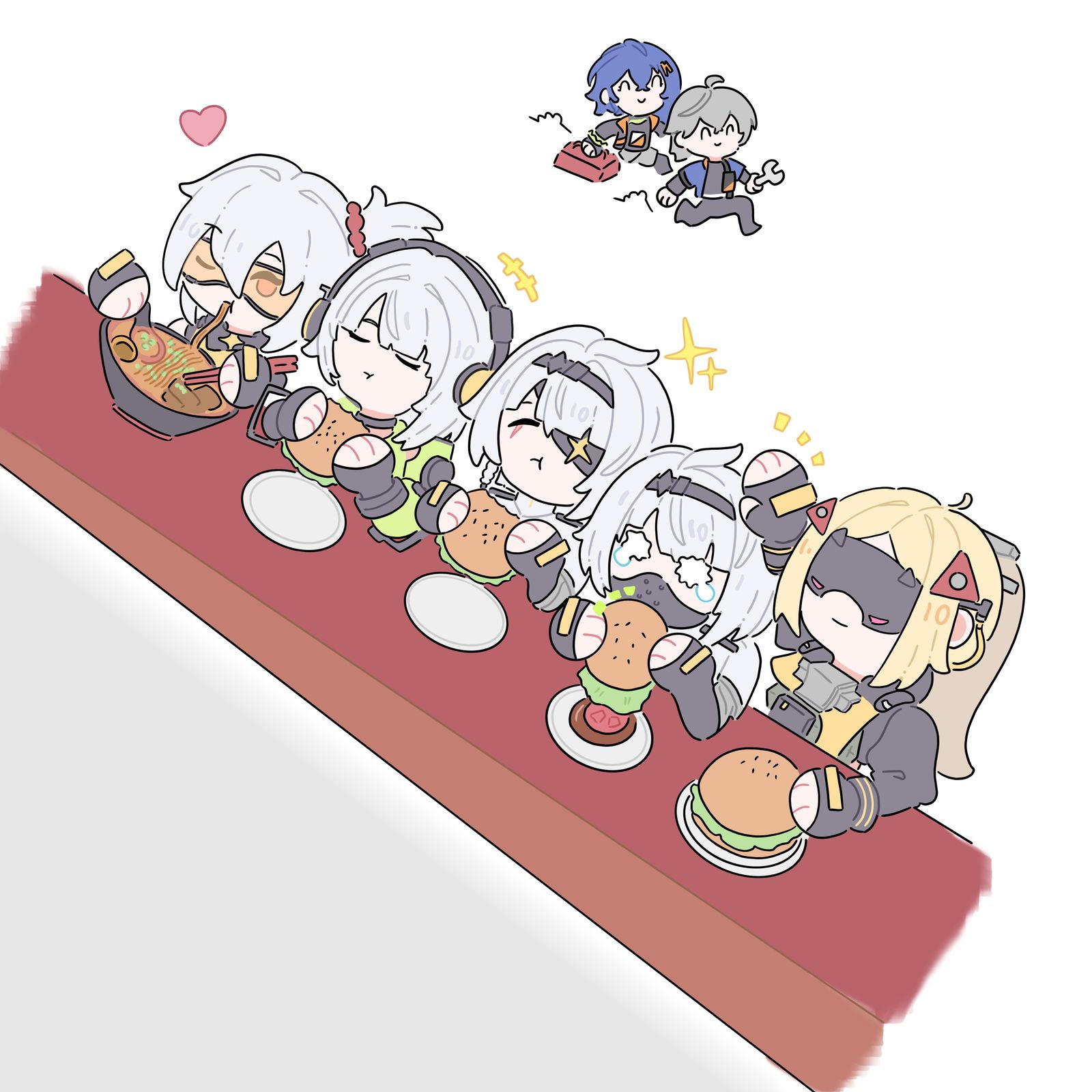 辛い麺 & ハンバーガー