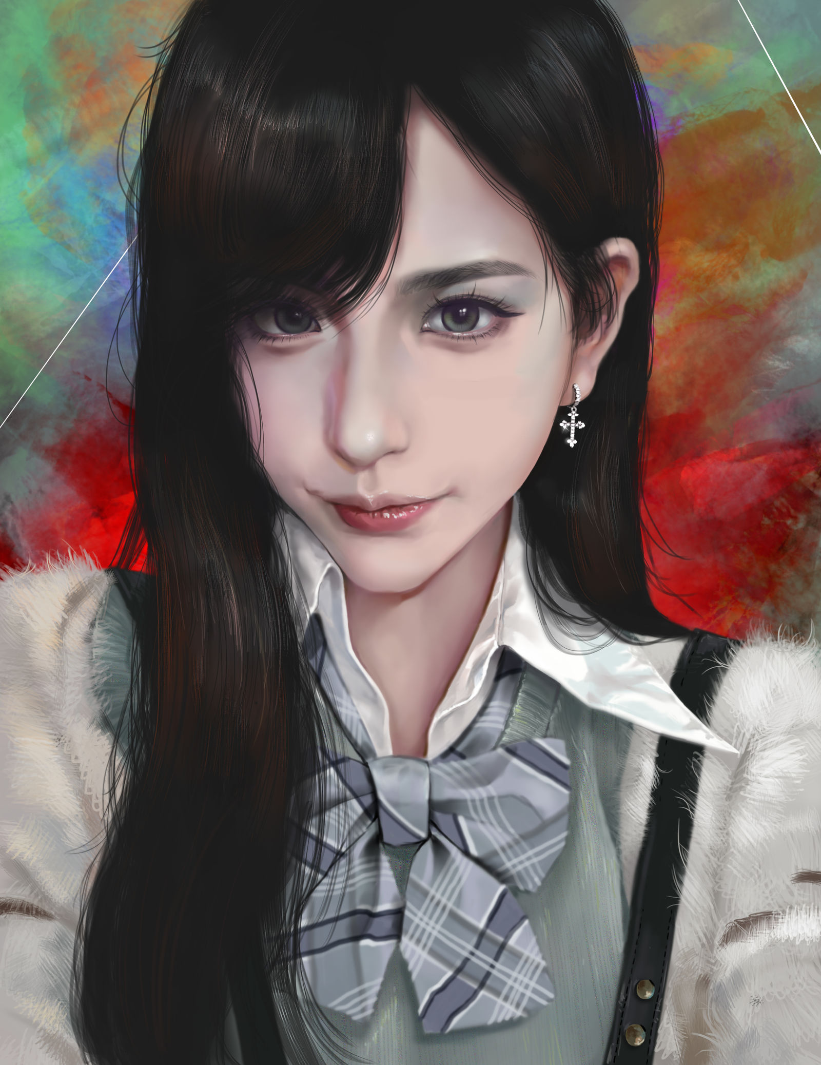 像蒂法的美女-厚涂头像