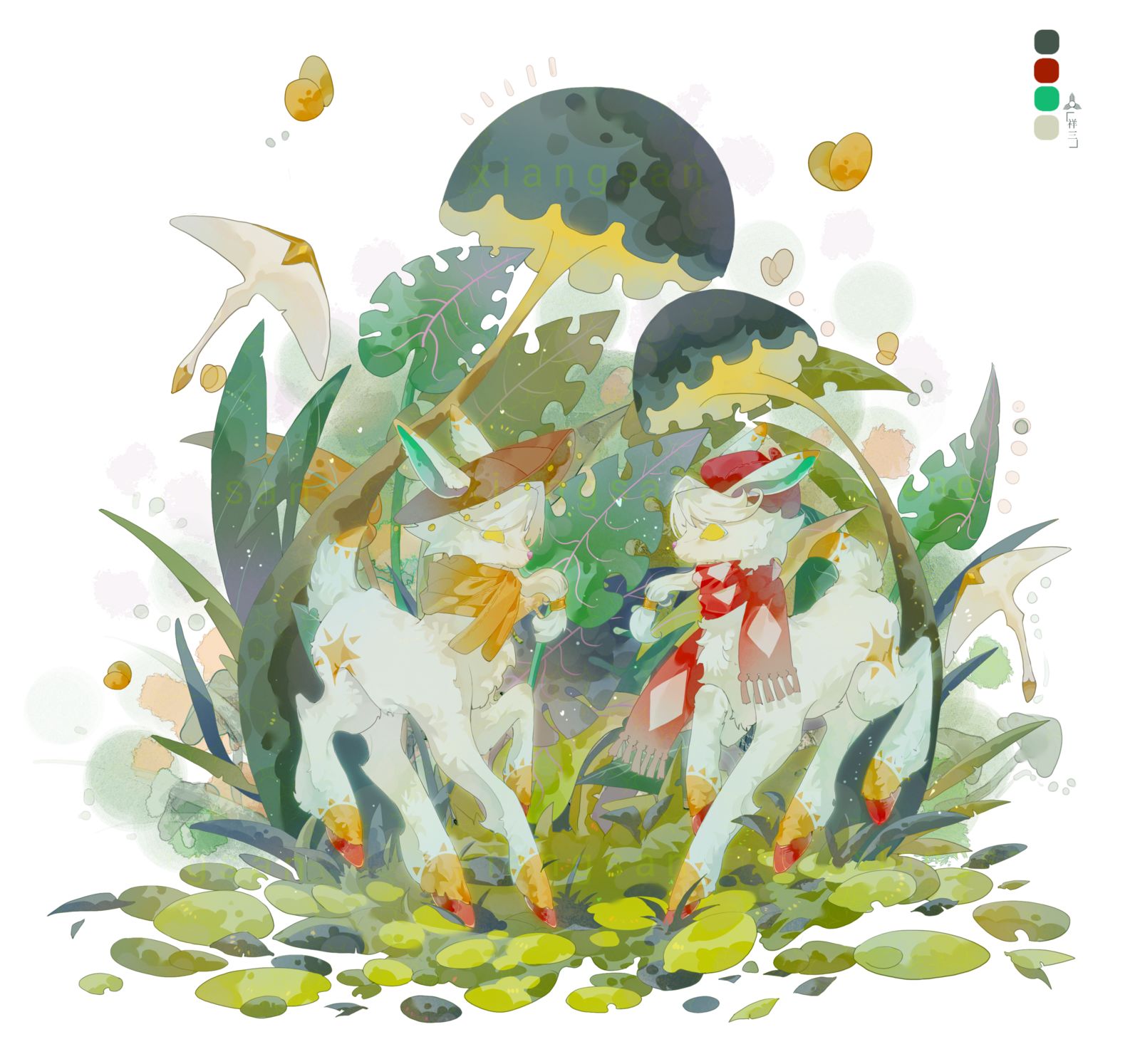 黑蘑菇插画图片壁纸