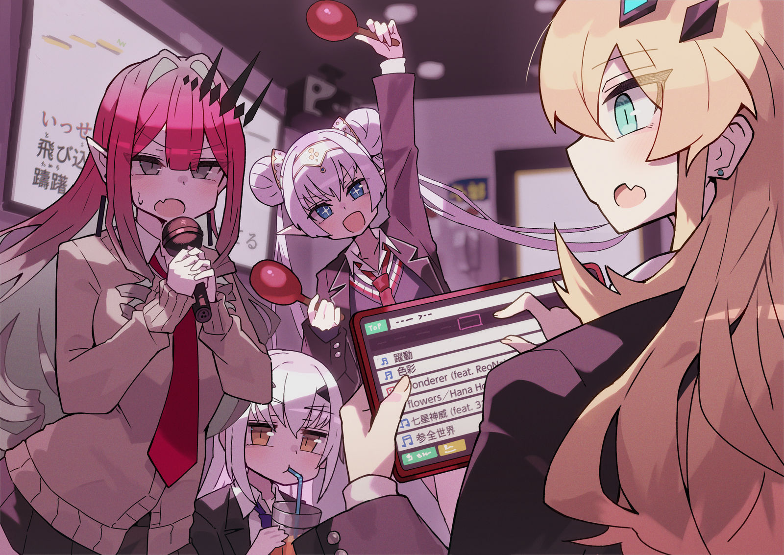 放課後カラオケ妖精騎士插画图片壁纸