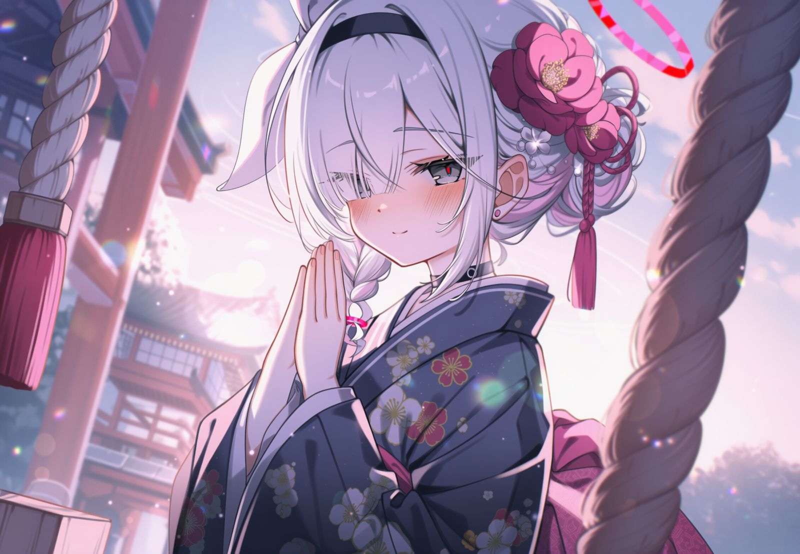 参拜插画图片壁纸