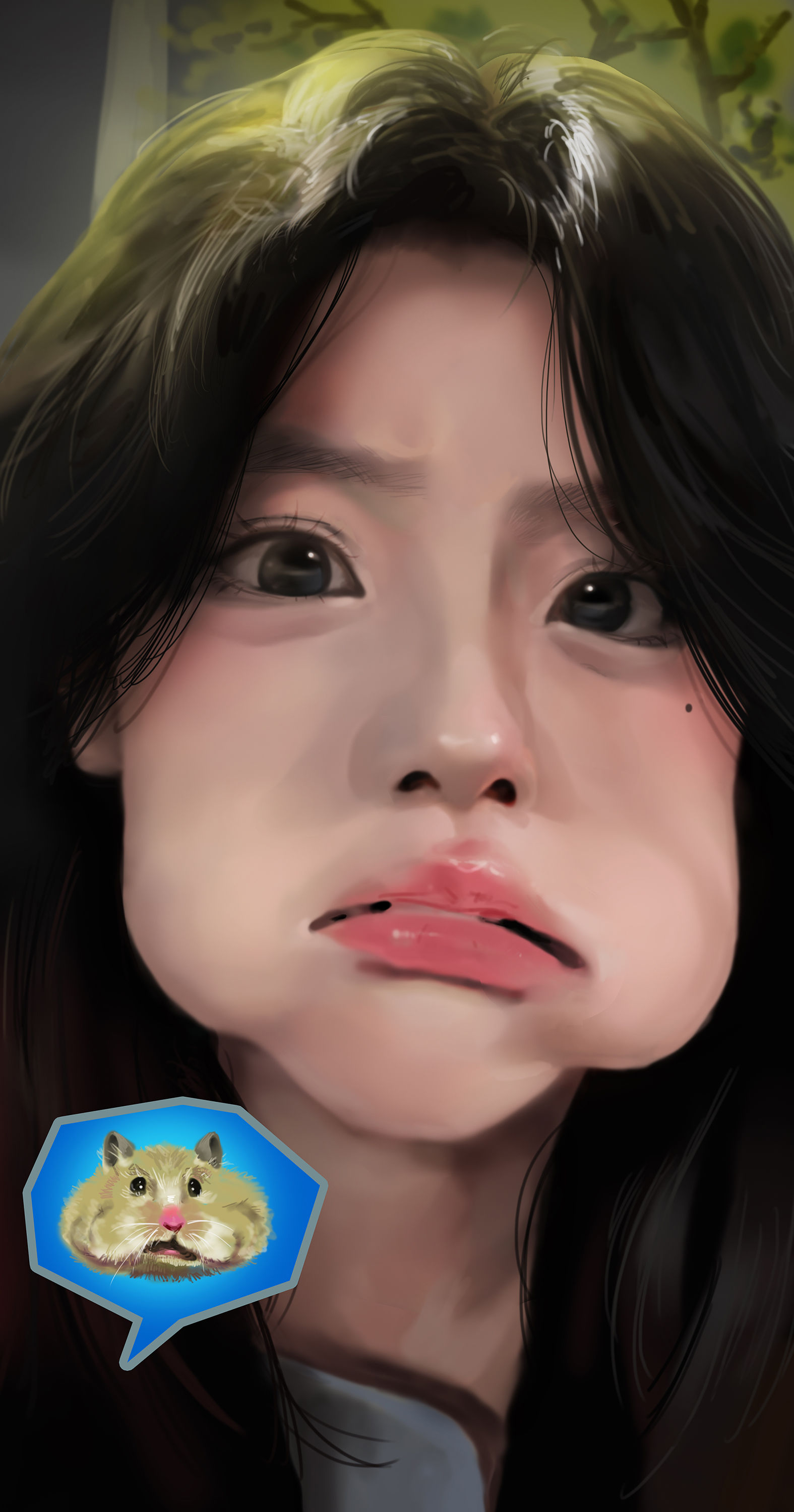 像仓鼠的可爱妹子