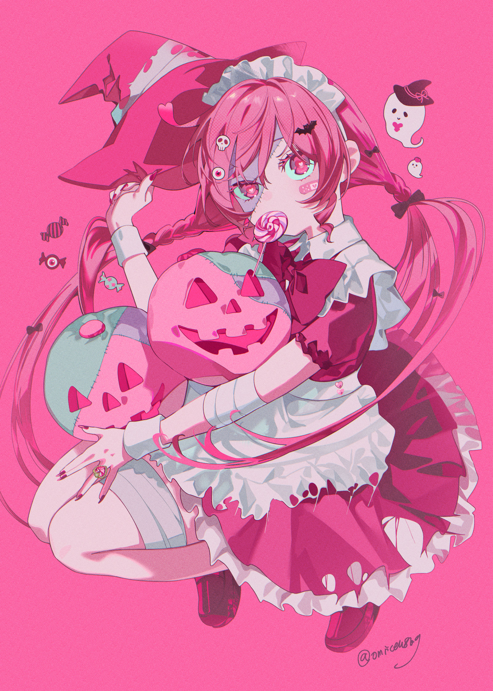Pink × Halloween! 插画图片壁纸