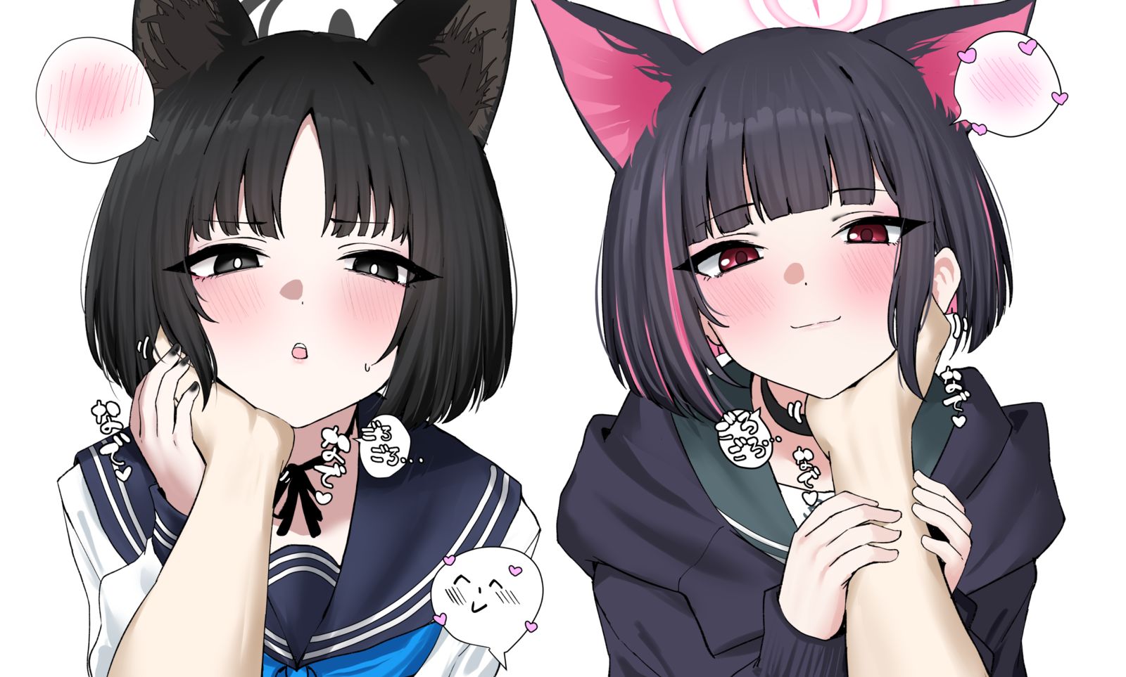 両手に猫插画图片壁纸