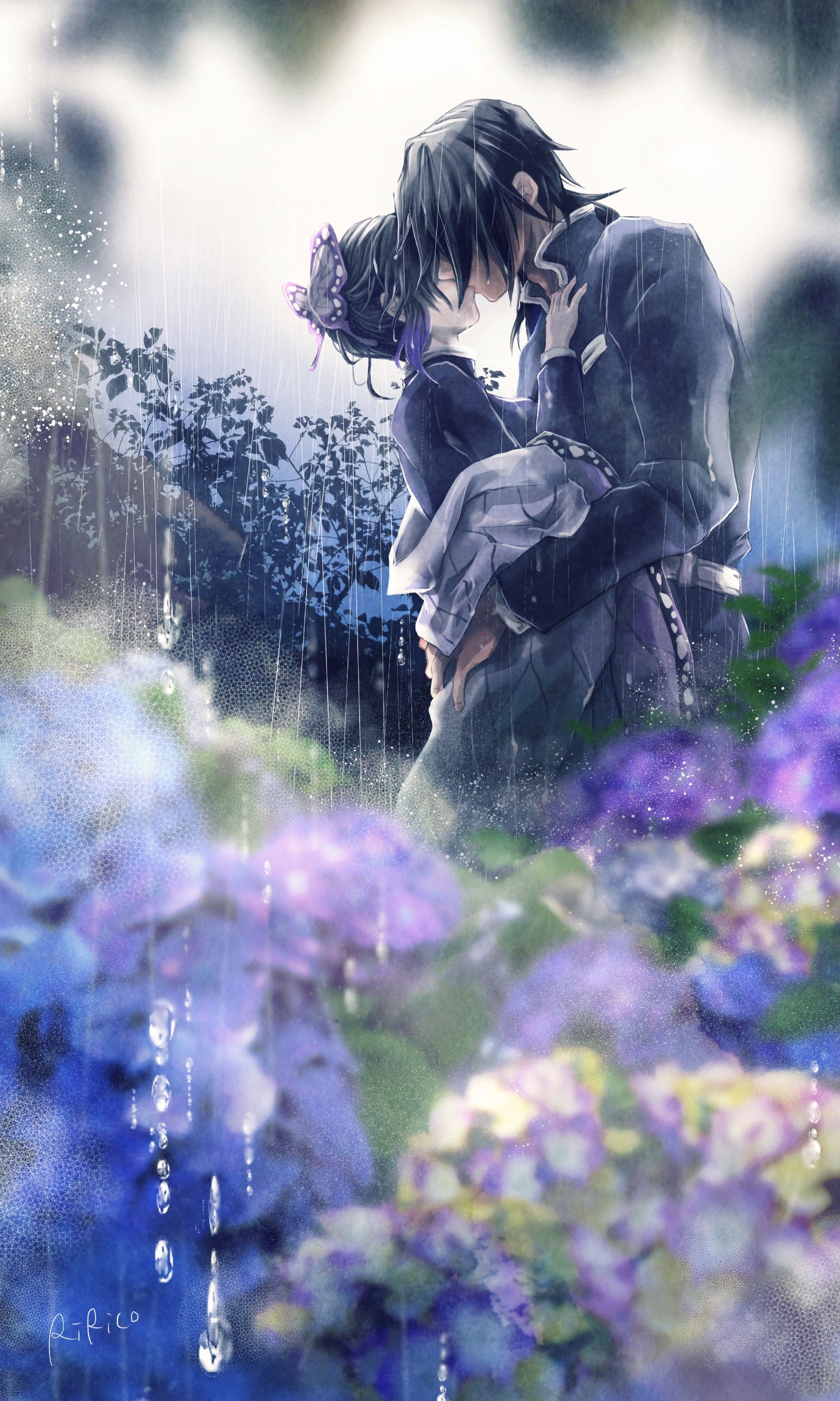 雨の中で-义勇×忍鬼灭之刃