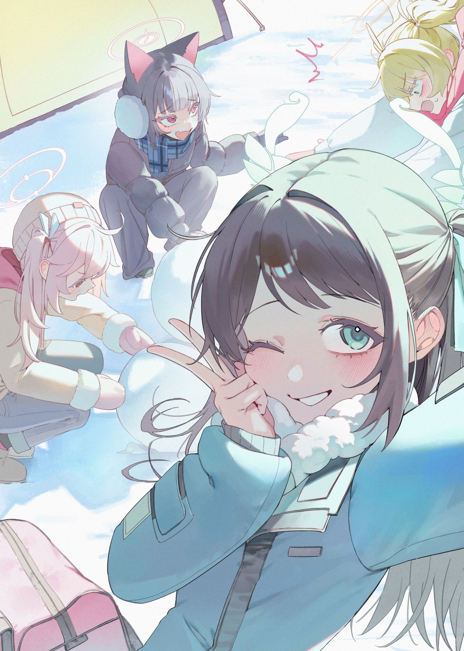 冬のキャンプ插画图片壁纸