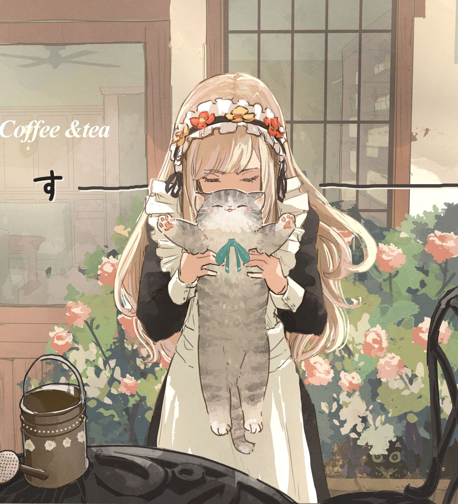 猫吸いメイド-女孩子猫和直升飞机