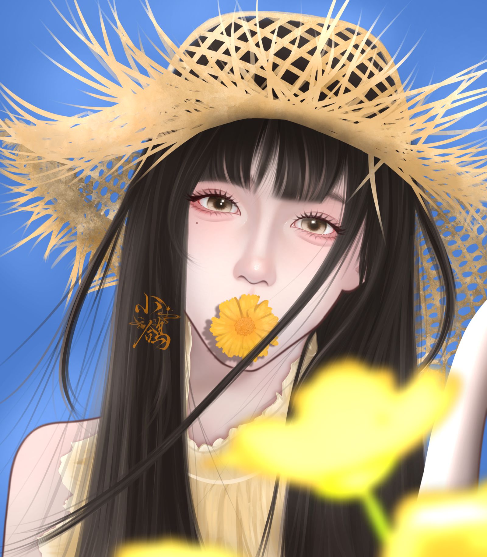 阳光    草帽   鲜花头像同人高清图