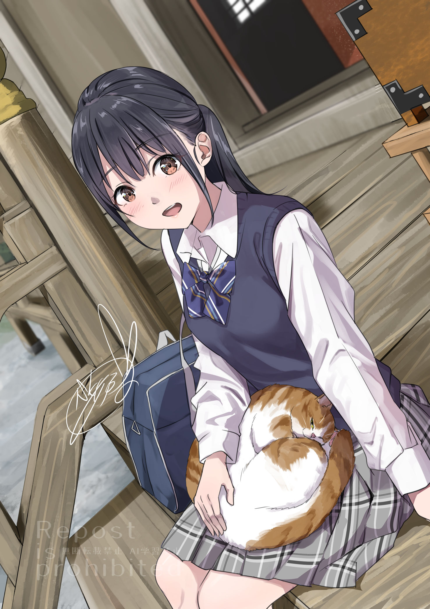 神社の境内で君と