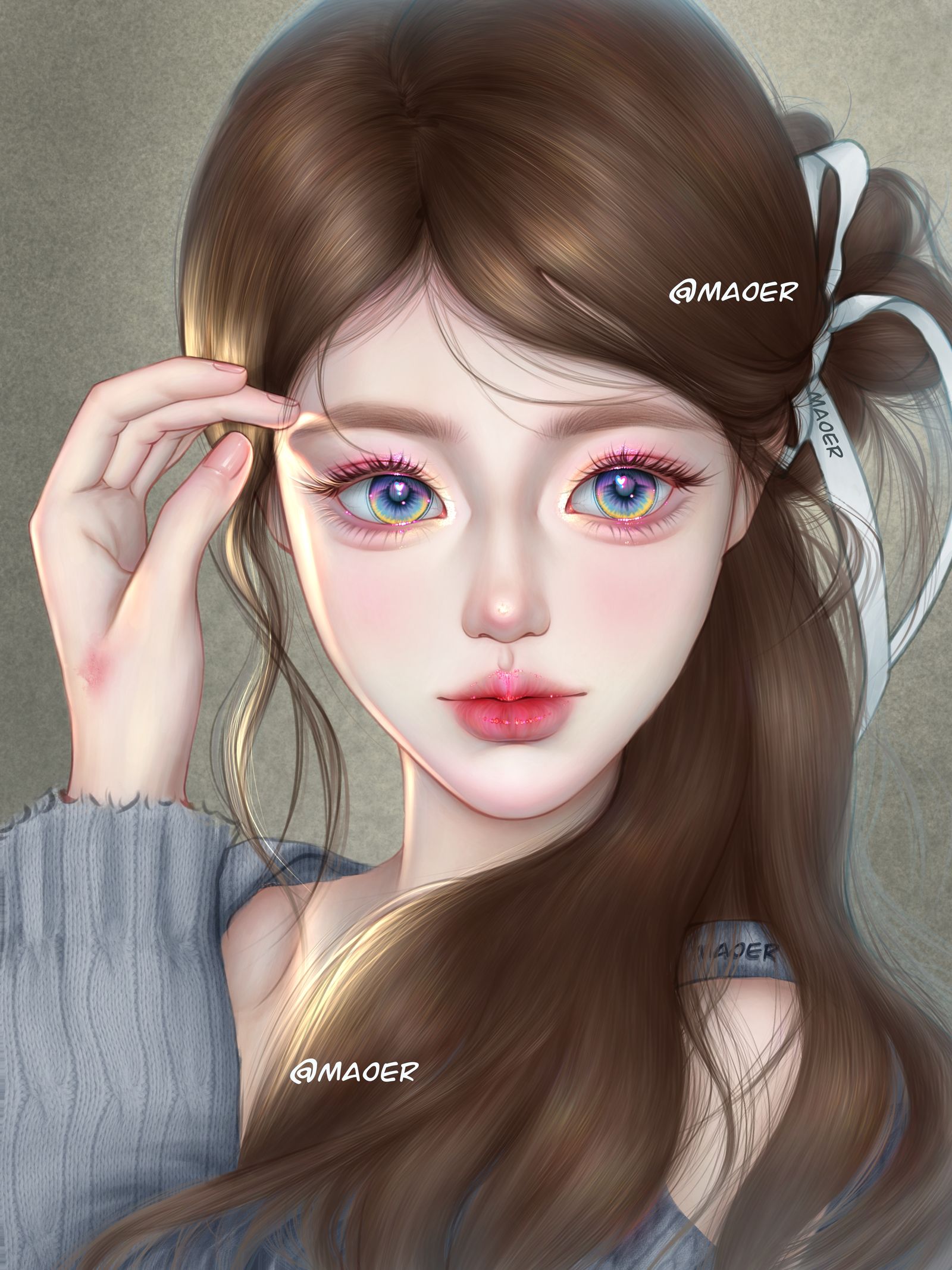 伪厚涂头像插画图片壁纸