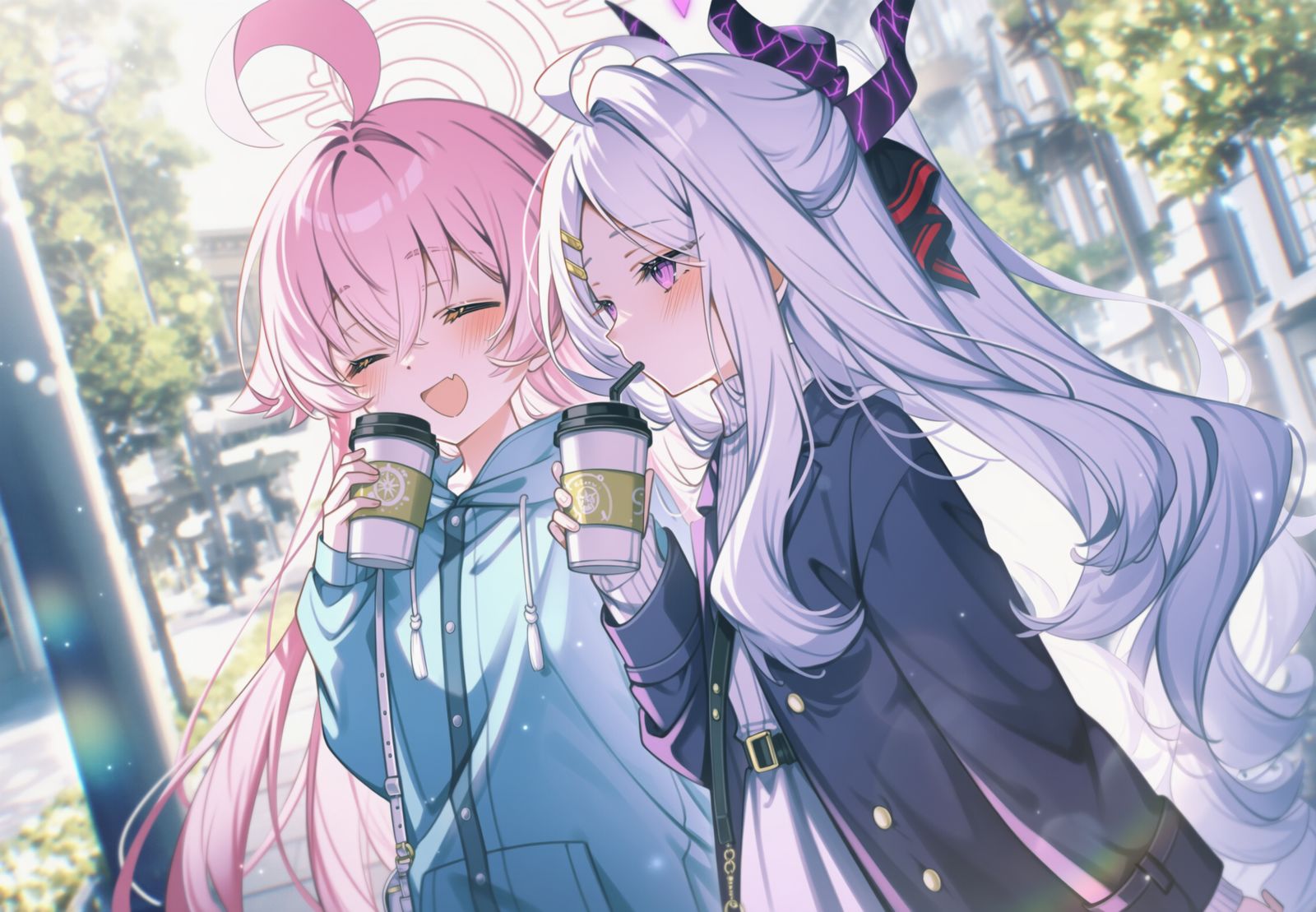 カフェイン摂取！插画图片壁纸