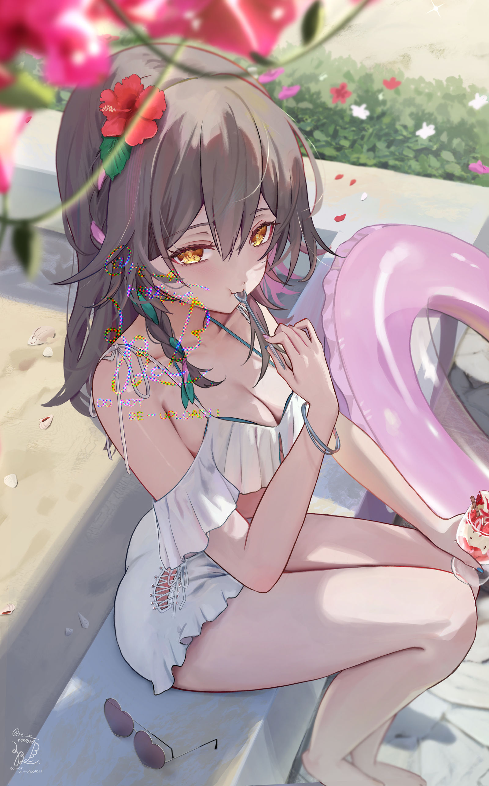 渚の美少女･･･？插画图片壁纸