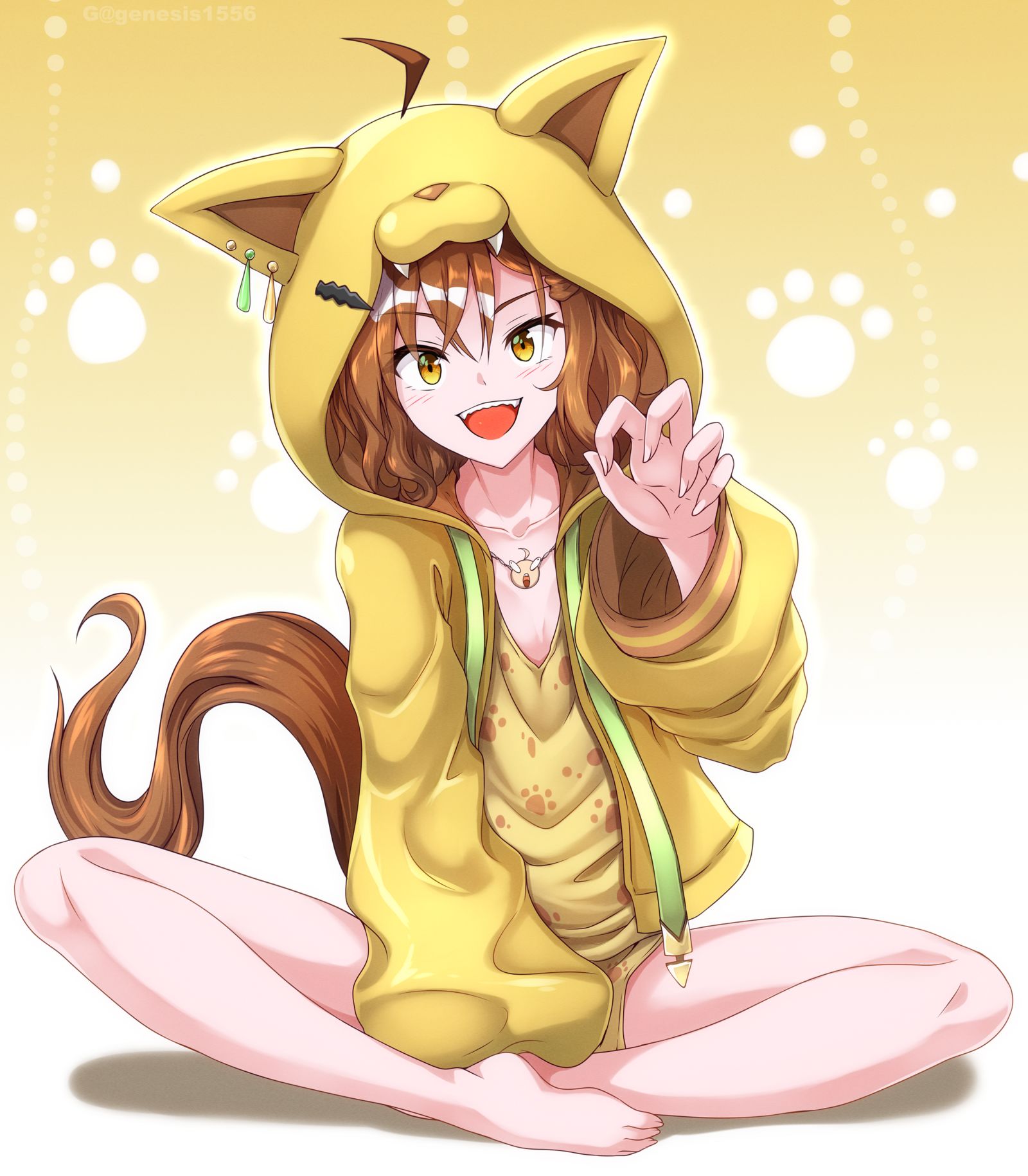 猫パーカーポッケ插画图片壁纸