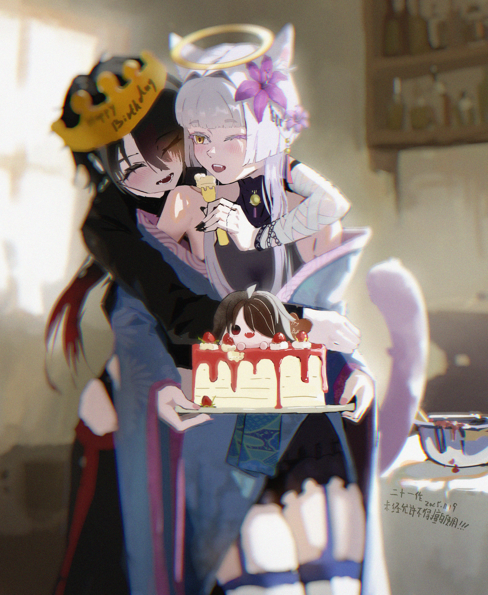 给老板画的双人生日插画头像同人高清图