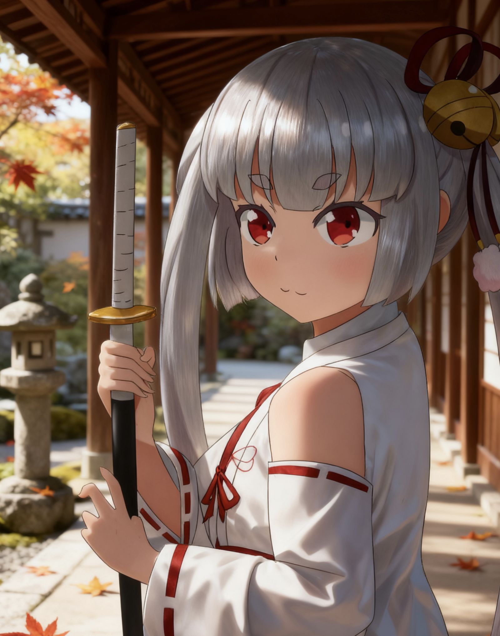 白毛剑士插画图片壁纸