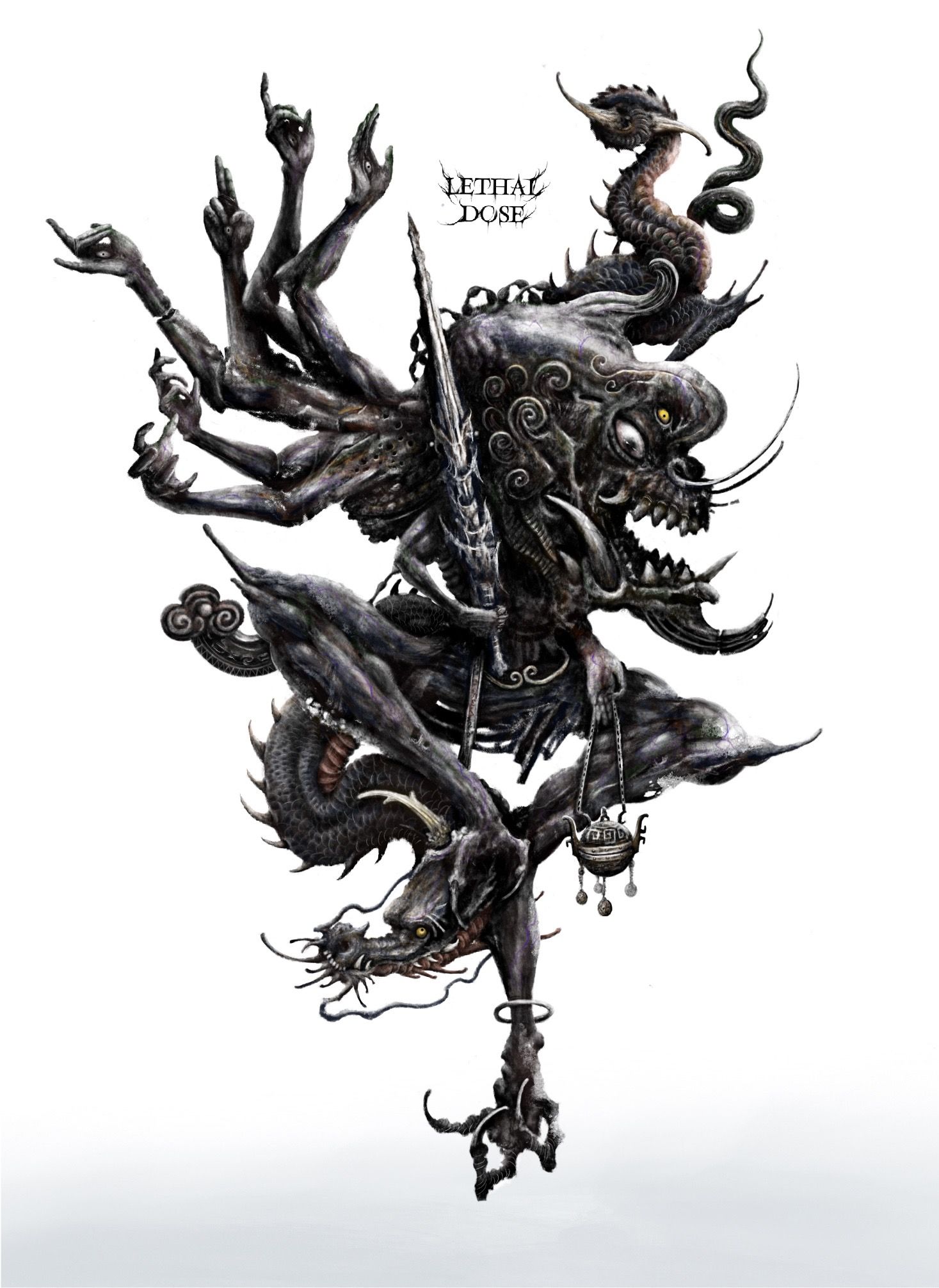 暗黑插画｜千手降龙头像同人高清图