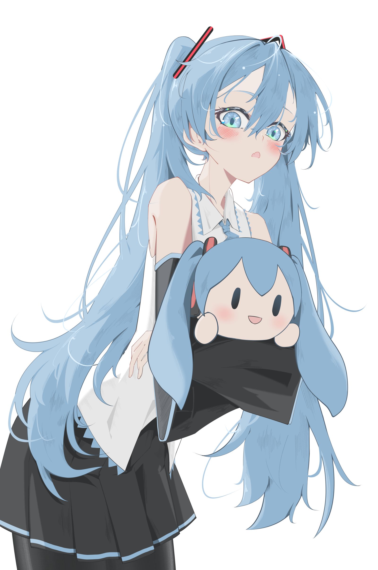 大Miku抱小Miku头像同人高清图