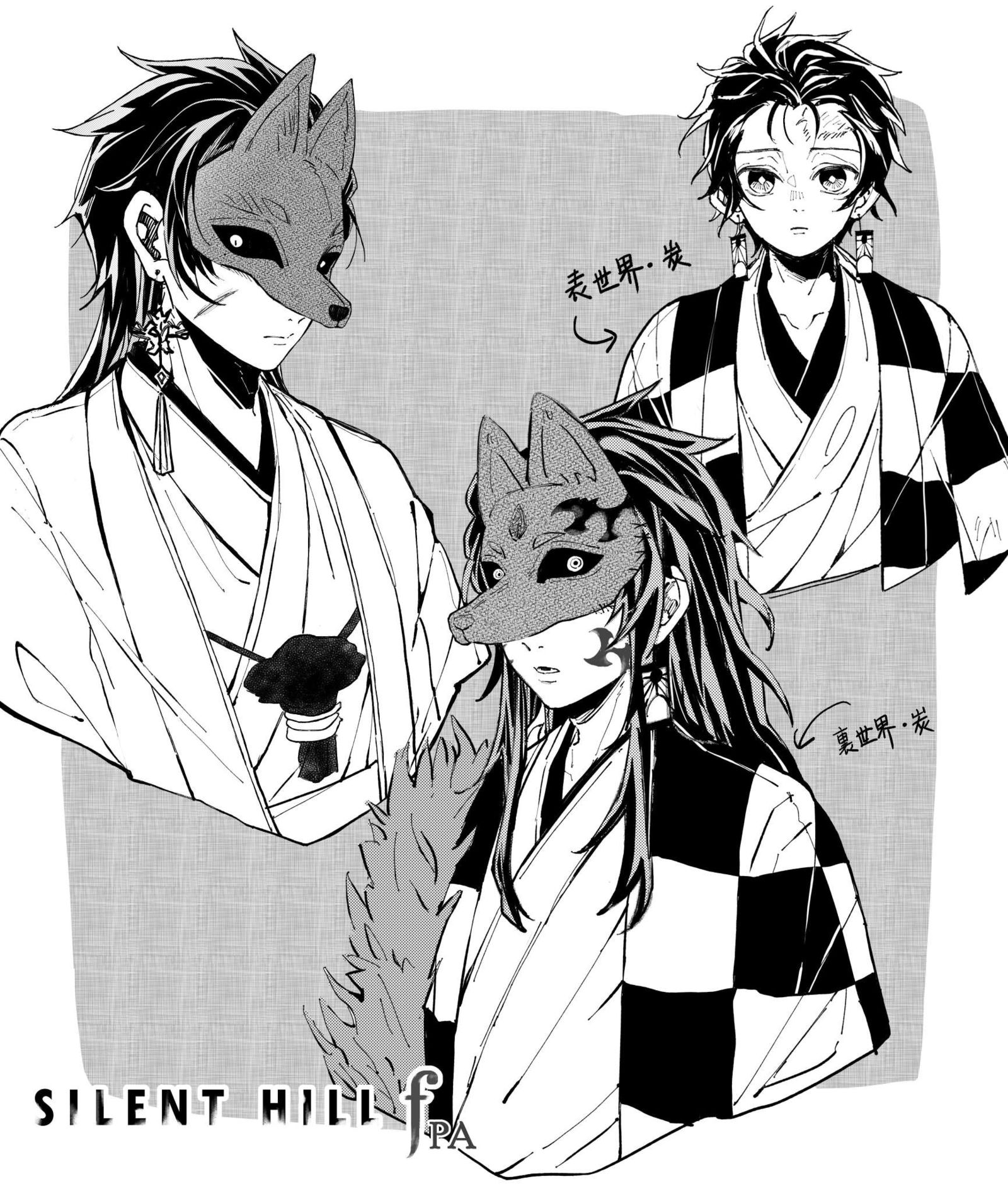 【鬼化炭-竹炭】落書き头像同人高清图