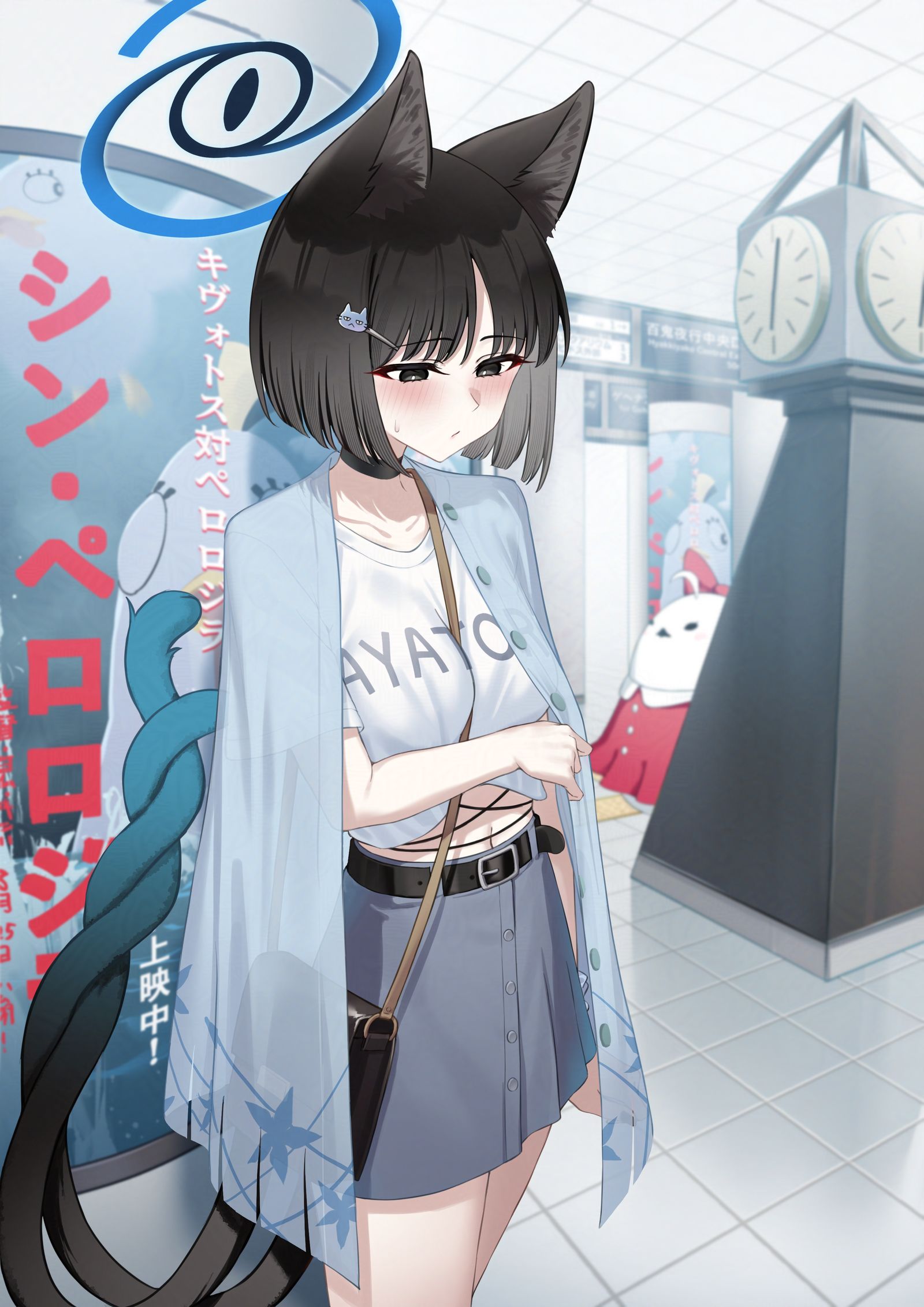 キキョウとデートシリーズその1：待ち合わせ插画图片壁纸