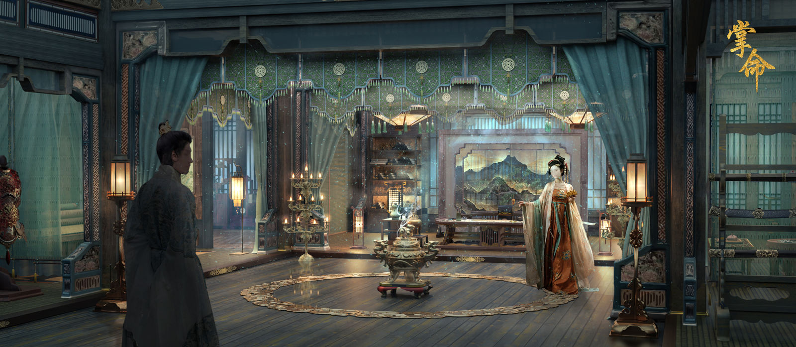 古装影视场景设计插画图片壁纸