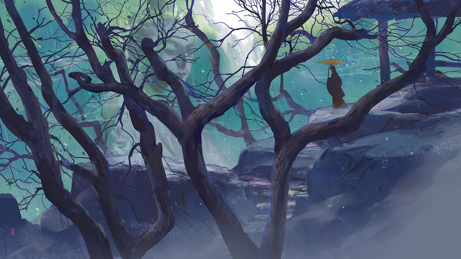 雾散插画图片壁纸