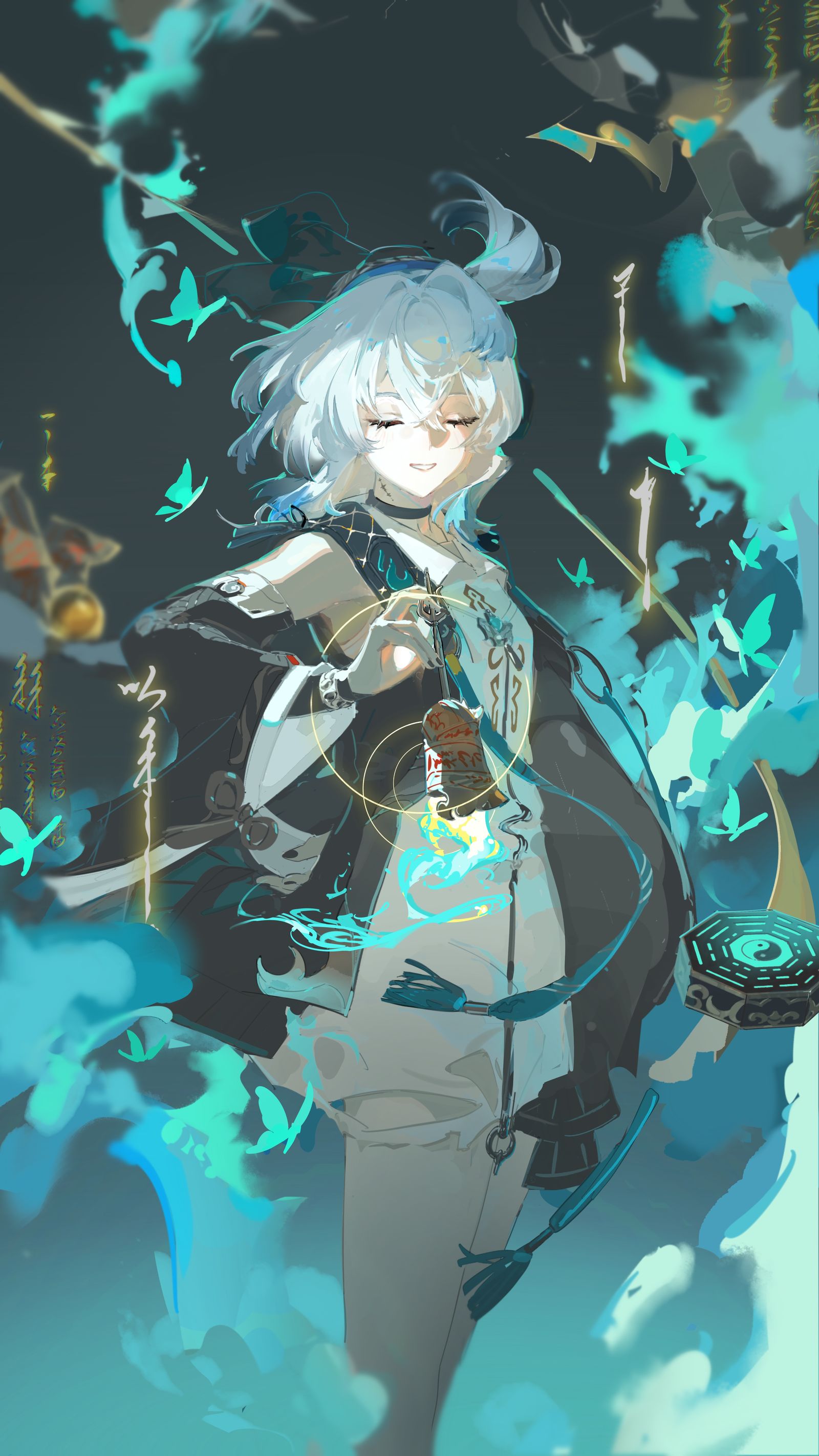 一霎蝶梦，万事有终。插画图片壁纸