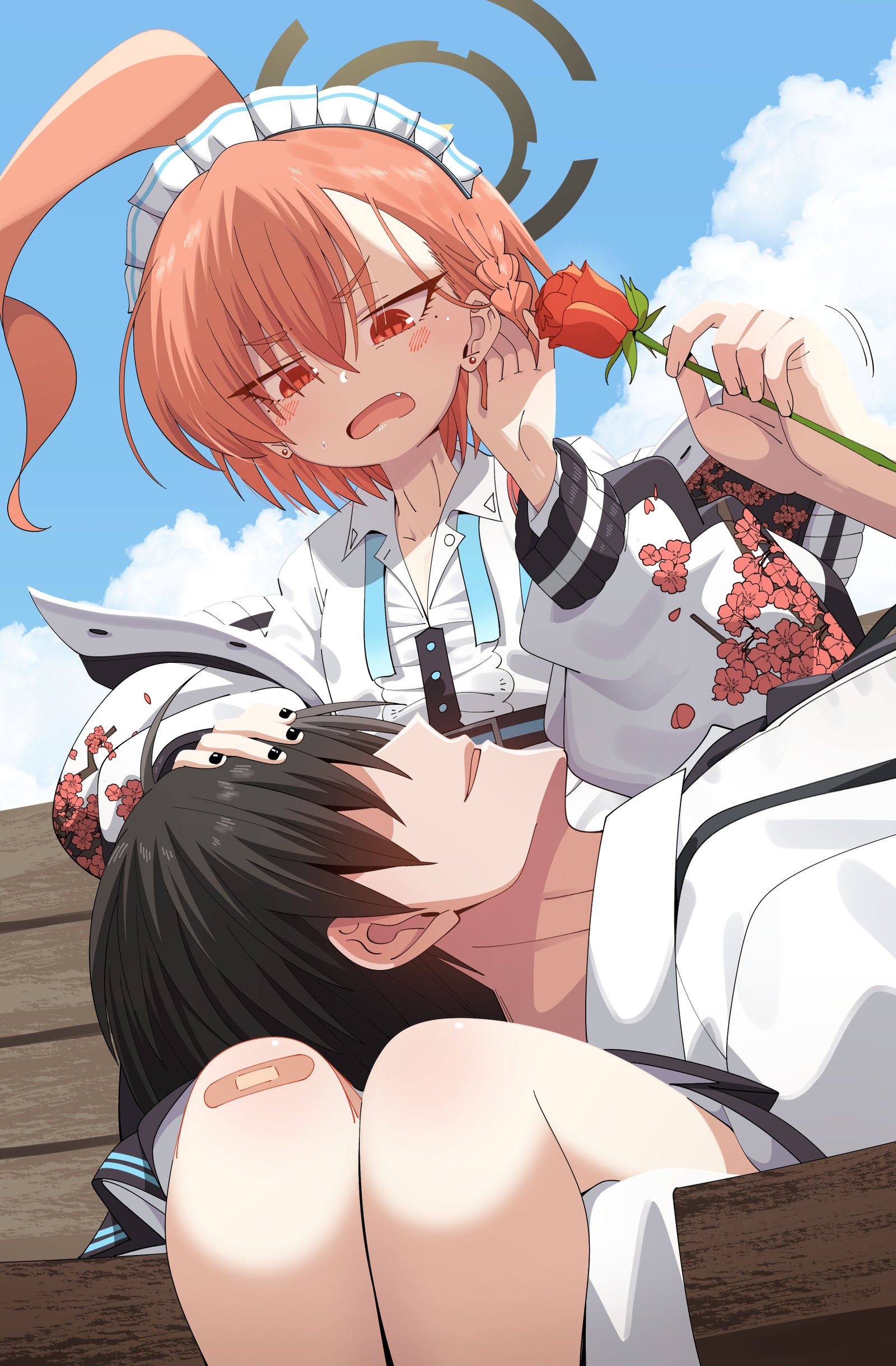 ひざまくら插画图片壁纸