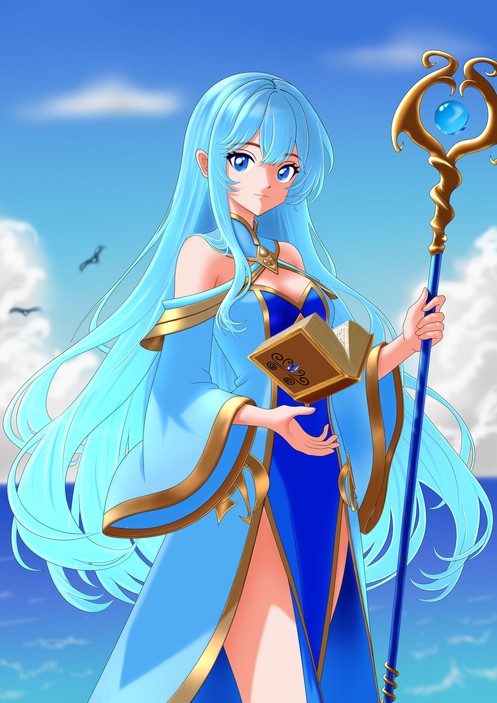 水系大法师插画图片壁纸