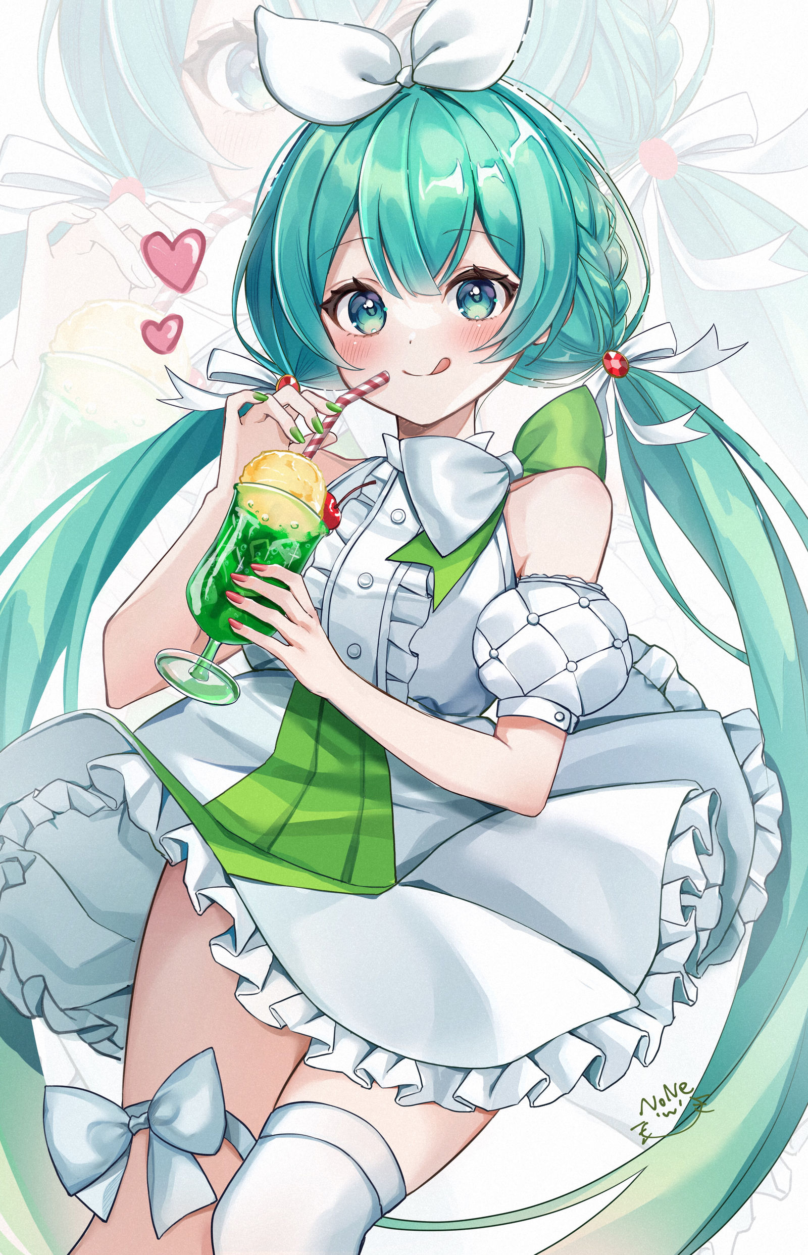 メロンクリームソーダmiku 插画图片壁纸