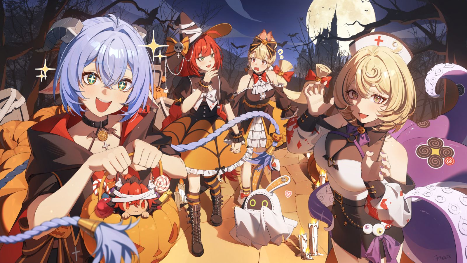 不给糖就捣蛋！插画图片壁纸