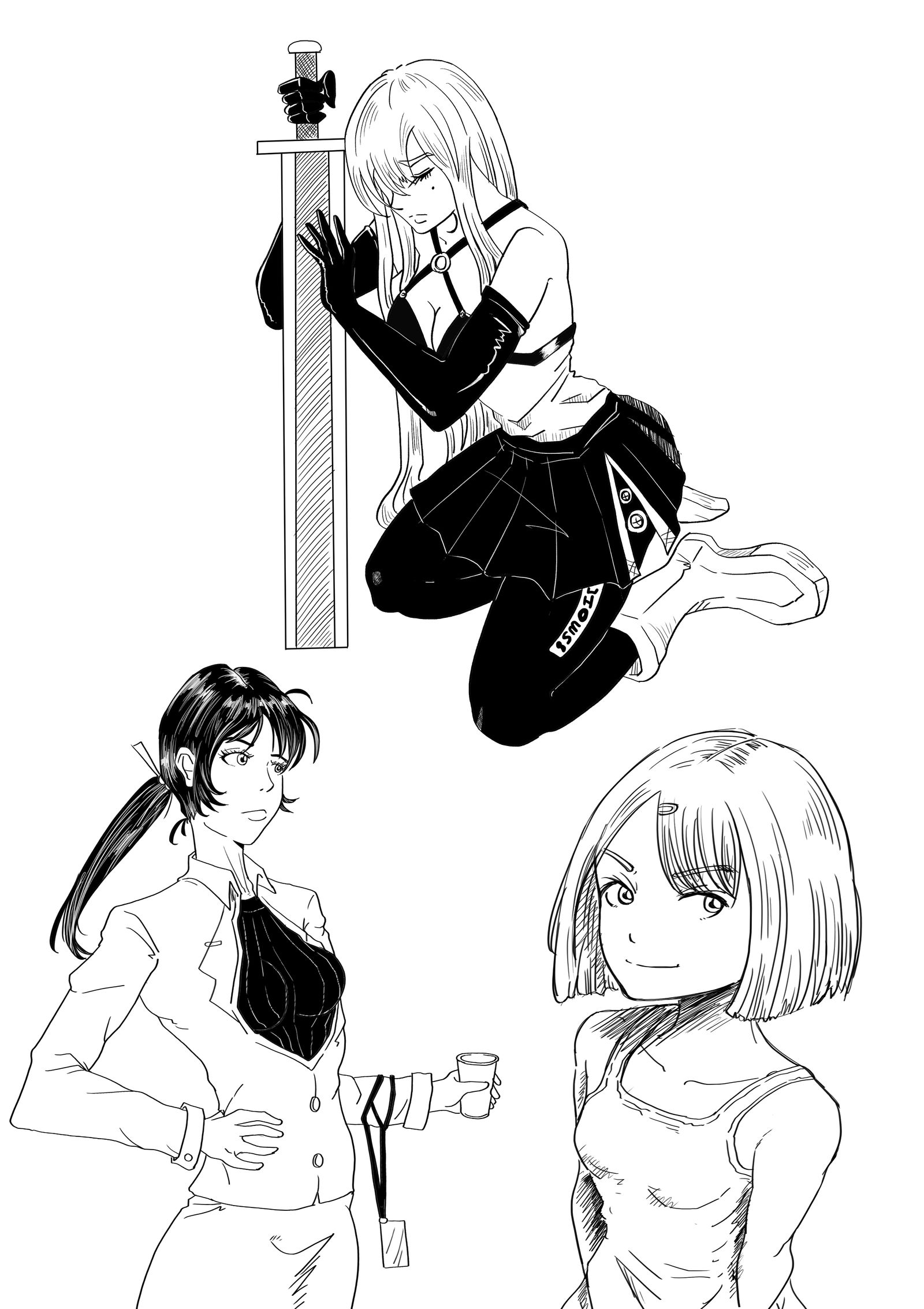 黑白练习10插画图片壁纸