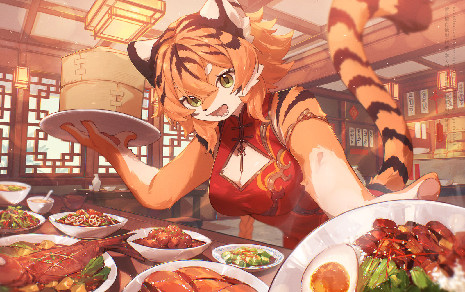 虎ちゃんと山盛りご飯头像同人高清图