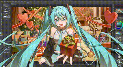 圣诞初音插画图片壁纸