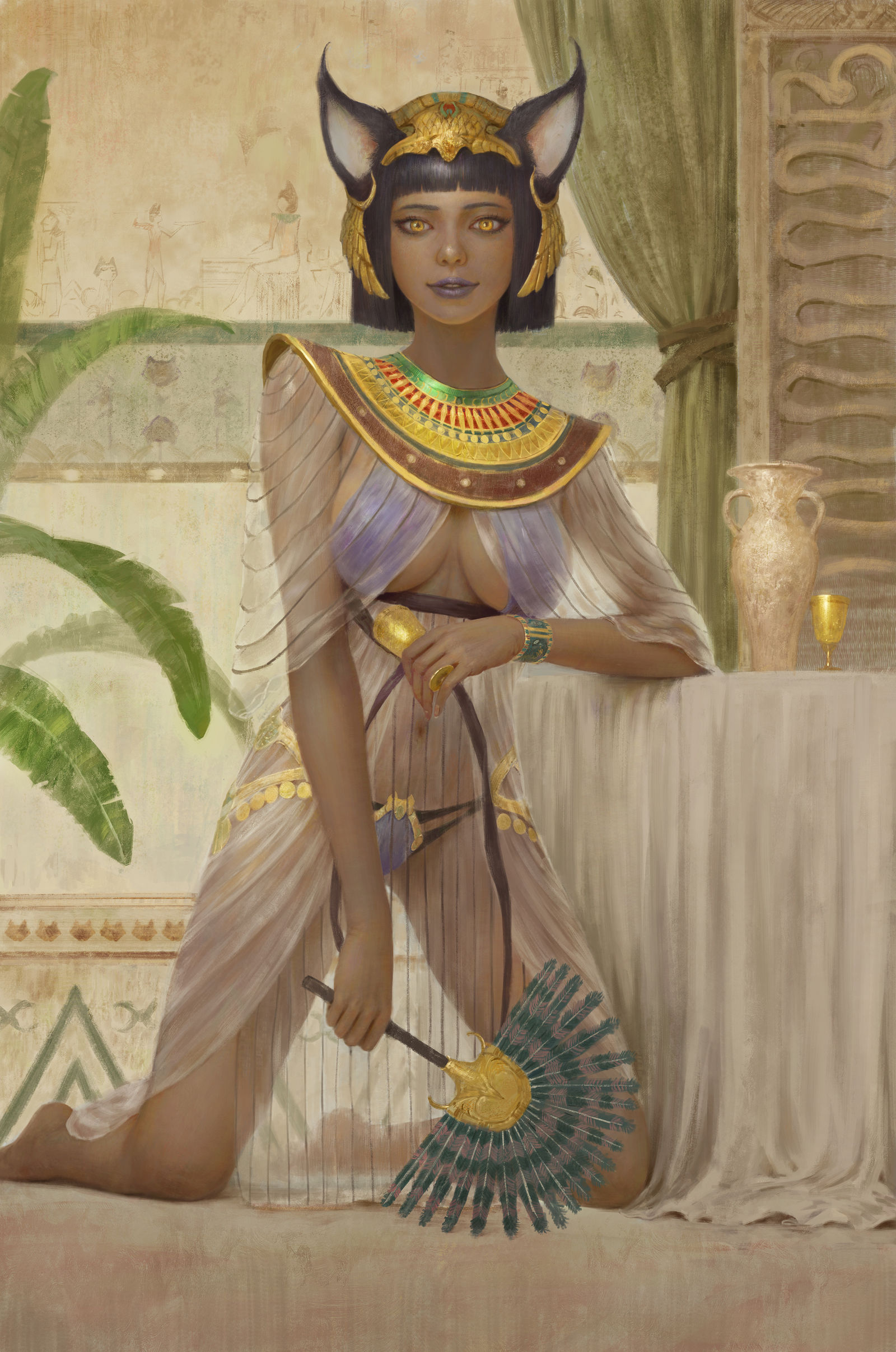 埃及风味猫插画图片壁纸