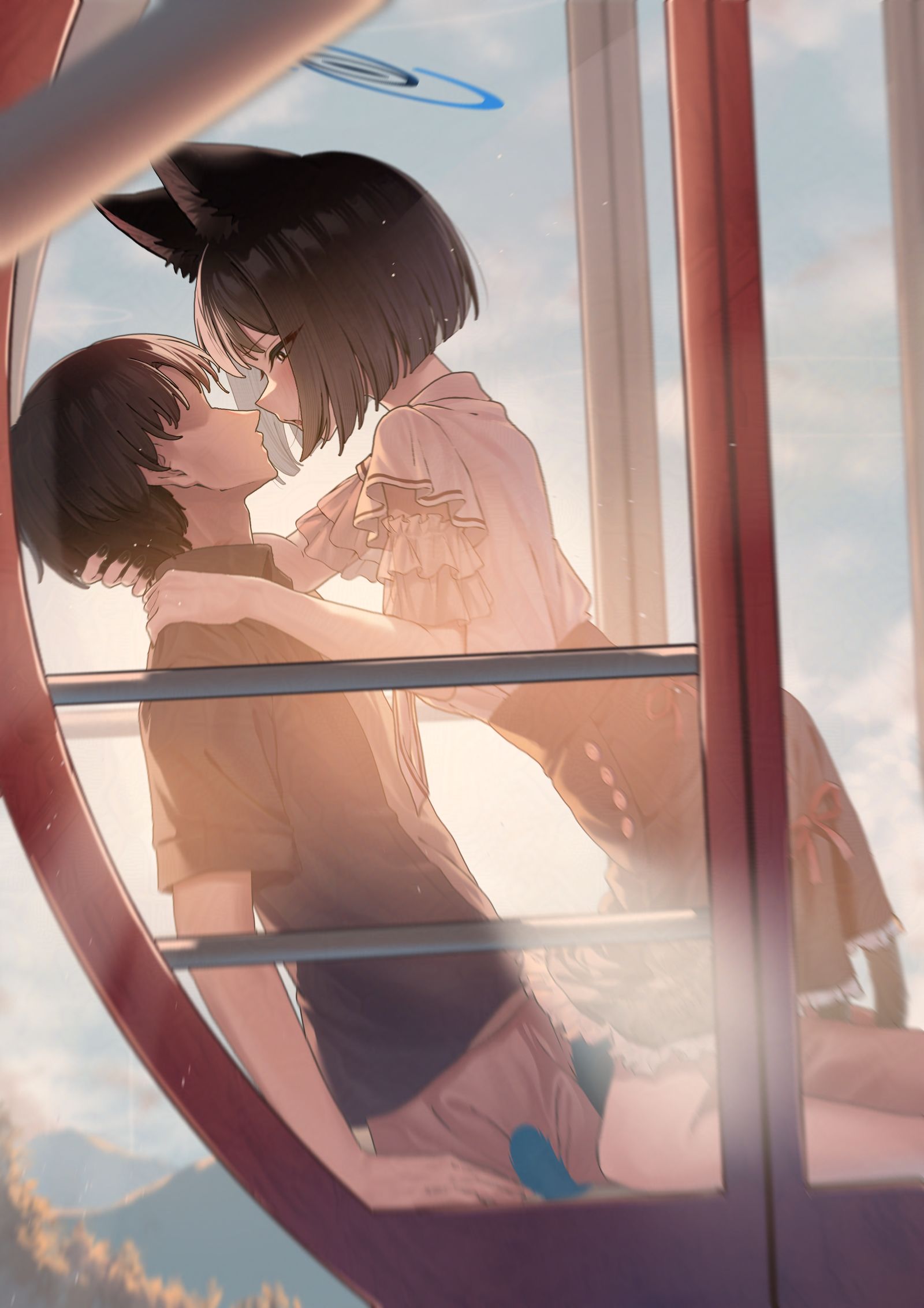 キキョウとデートシリーズその15：観覧車插画图片壁纸