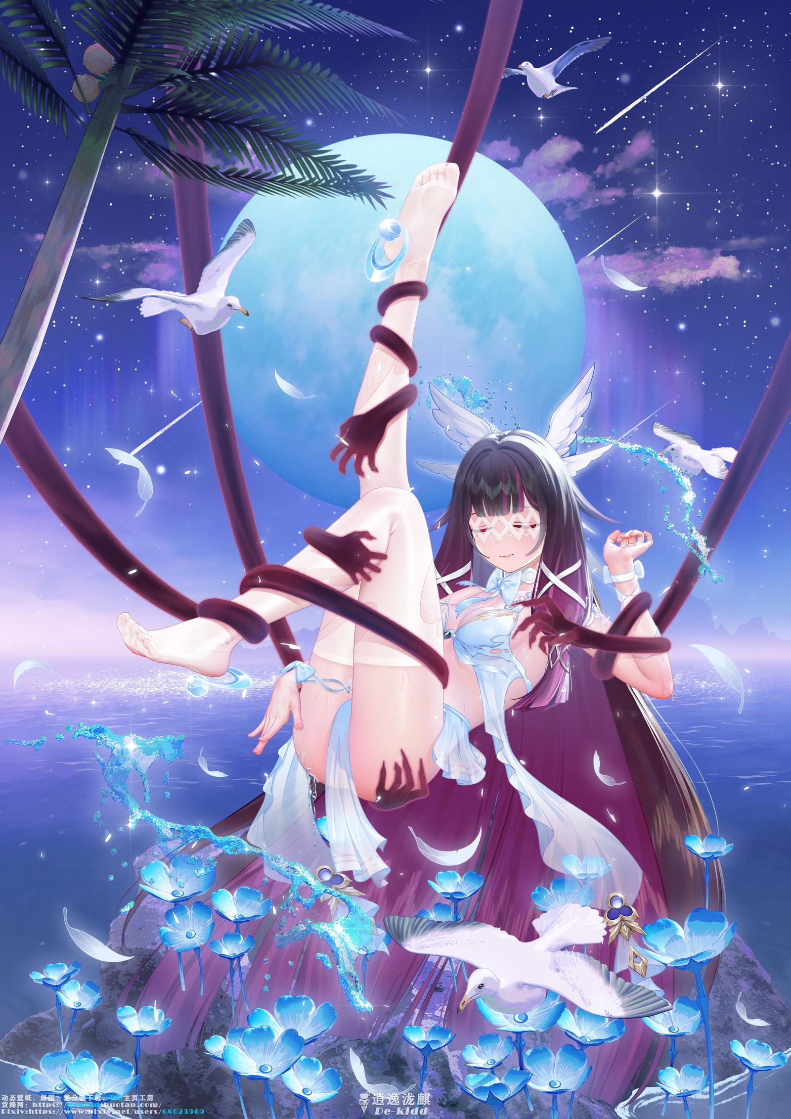 【原神】哥伦比娅-战败束缚壁纸【夏沐泳装】系列插画图片壁纸