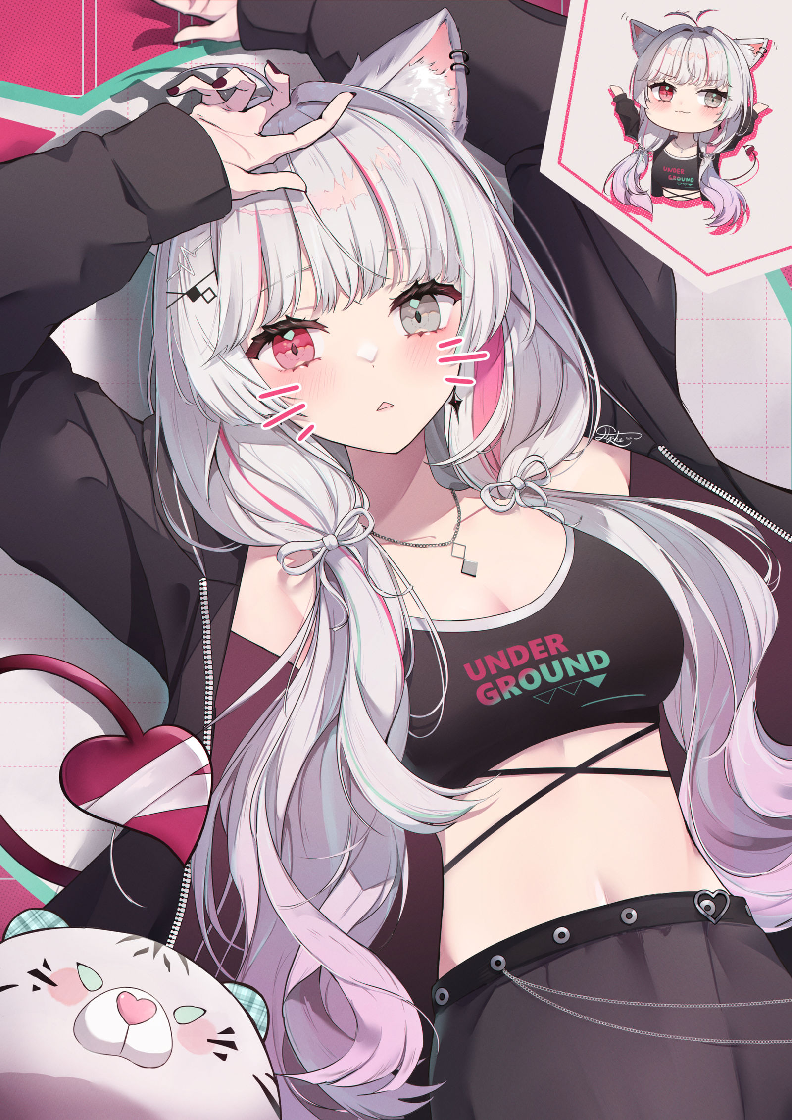 (^・ω・)❤️‍ 插画图片壁纸