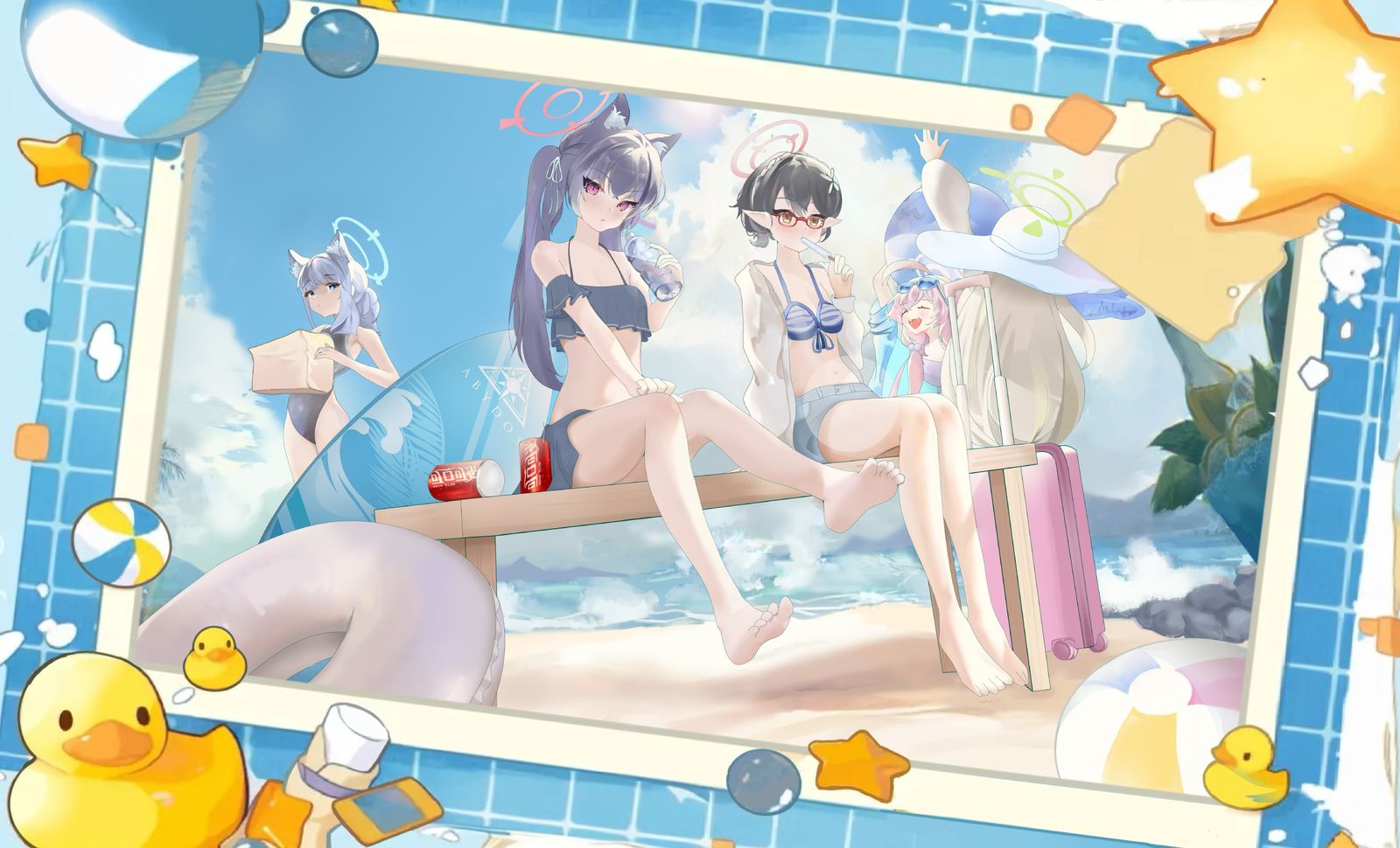 阿拜多斯的泳装派对头像同人高清图