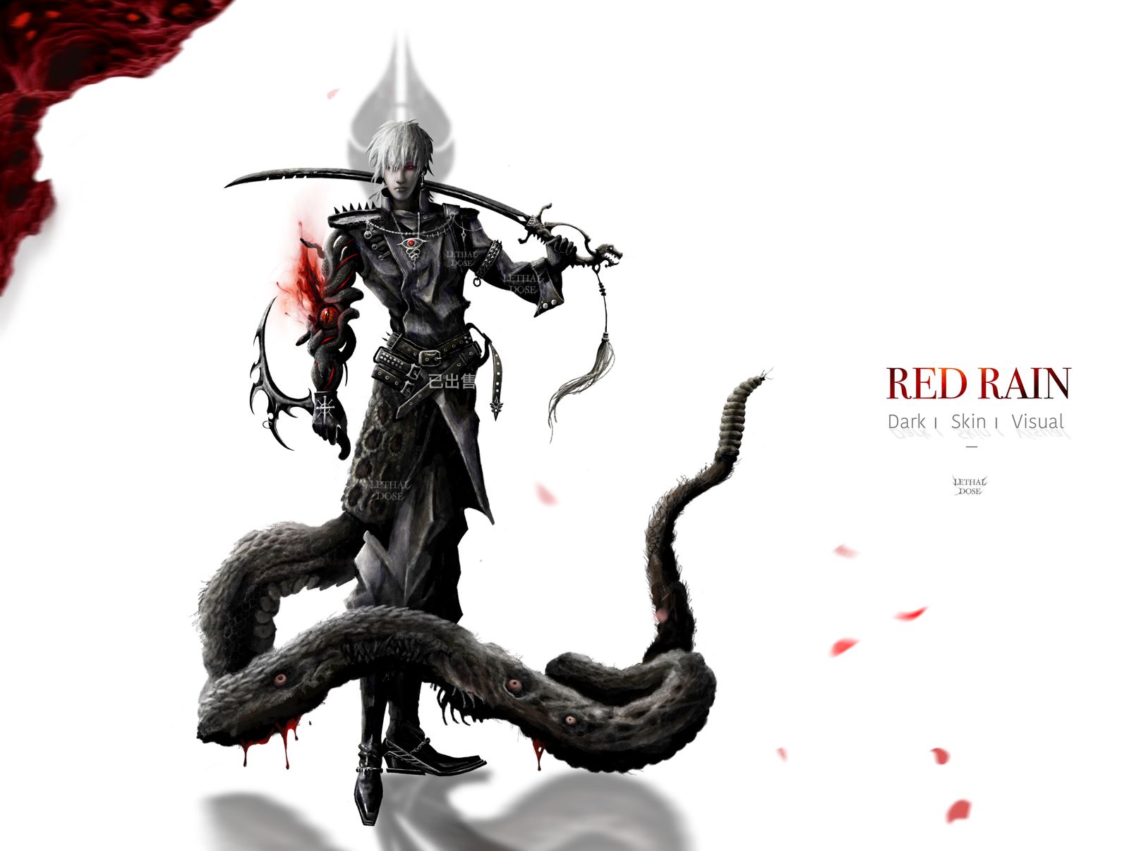 暗黑人物设定oc｜红雨插画图片壁纸