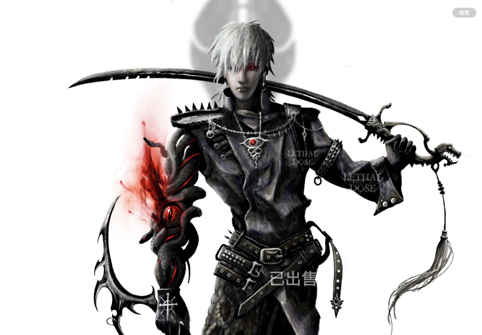 暗黑人物设定oc｜红雨插画图片壁纸