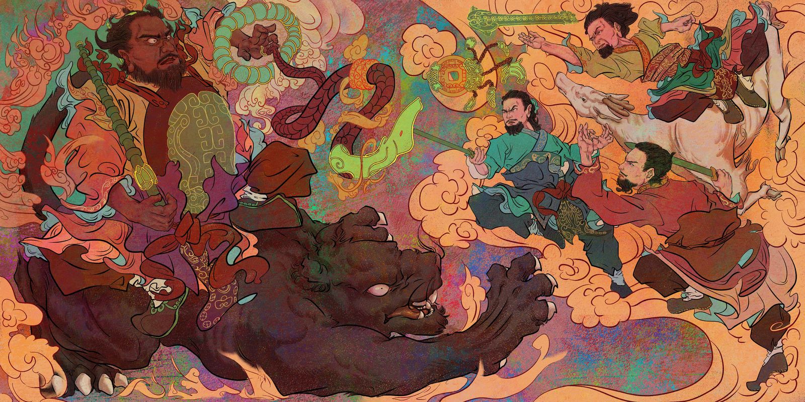 封神演义-公明辅佐闻太师插画图片壁纸