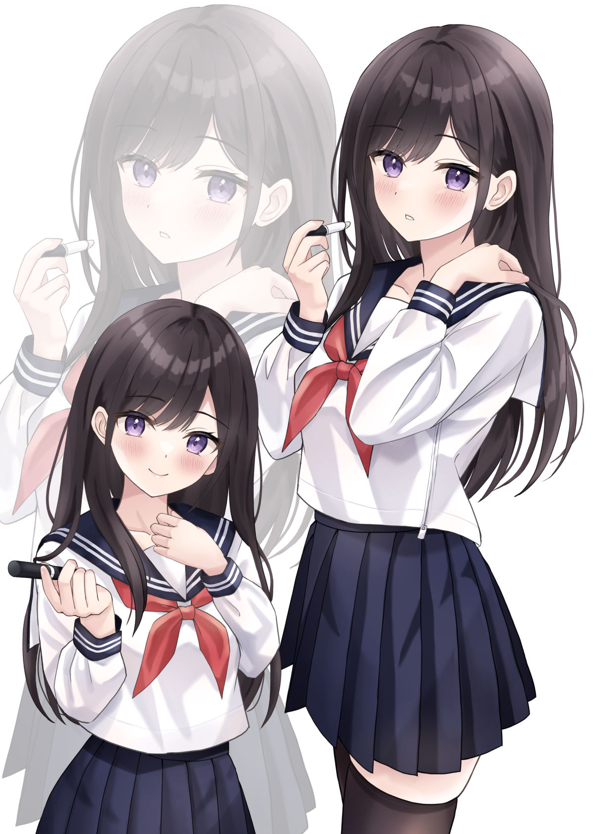 「乾燥が気になる時期ですね。リップ使いますか？」插画图片壁纸