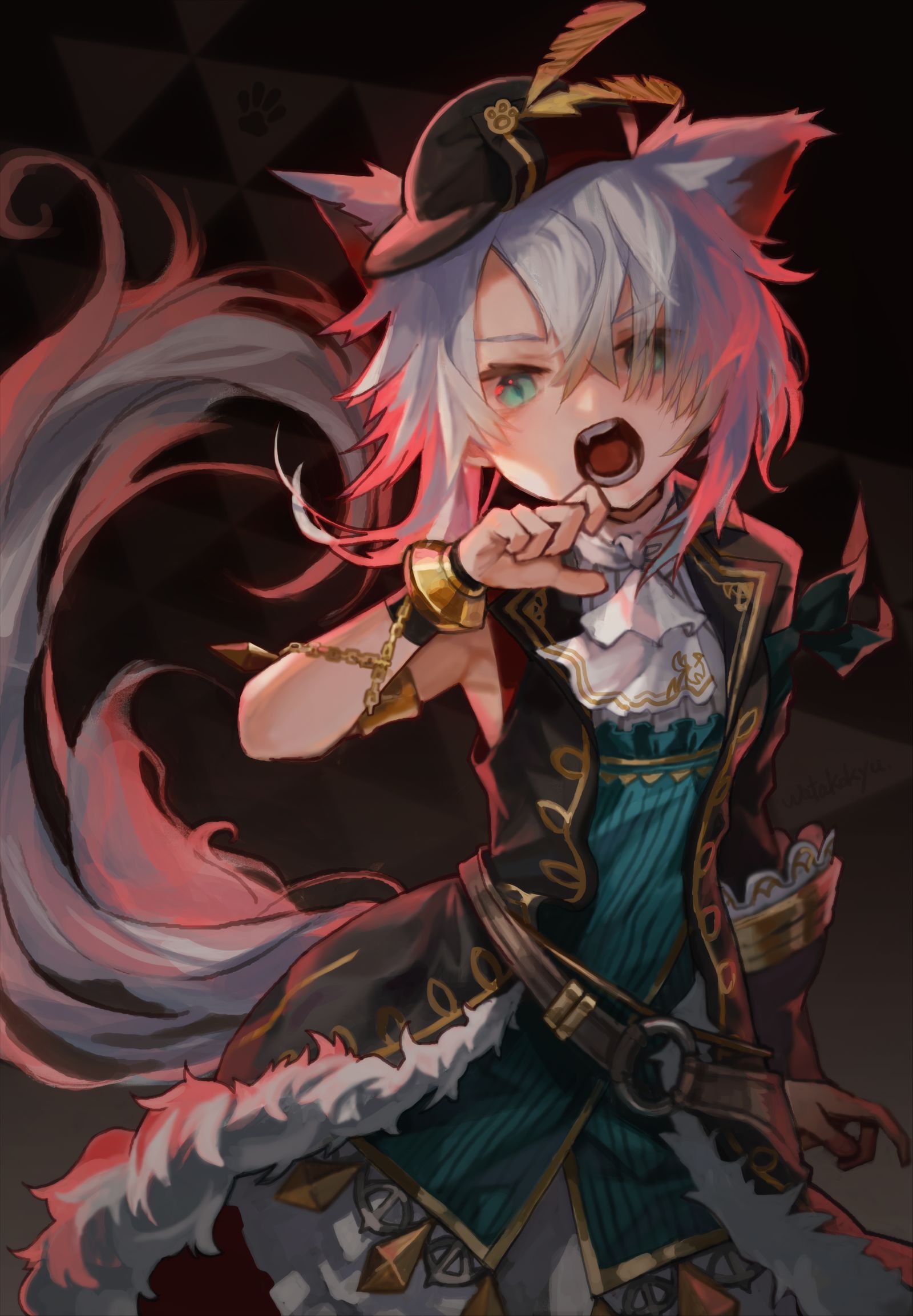 白猫插画图片壁纸