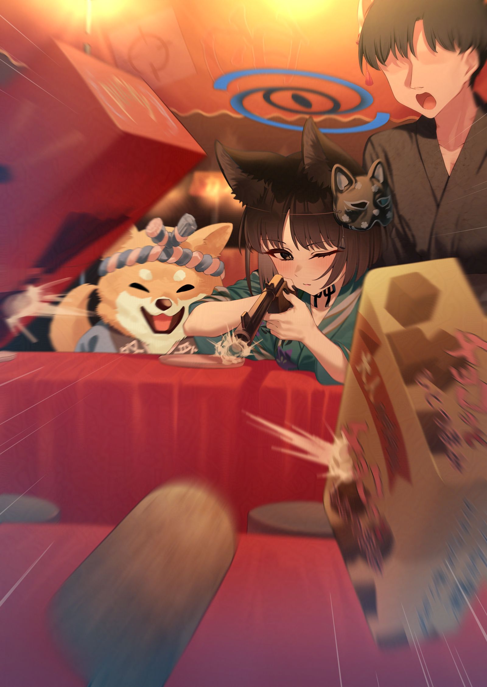 キキョウとデートシリーズその16：射的插画图片壁纸